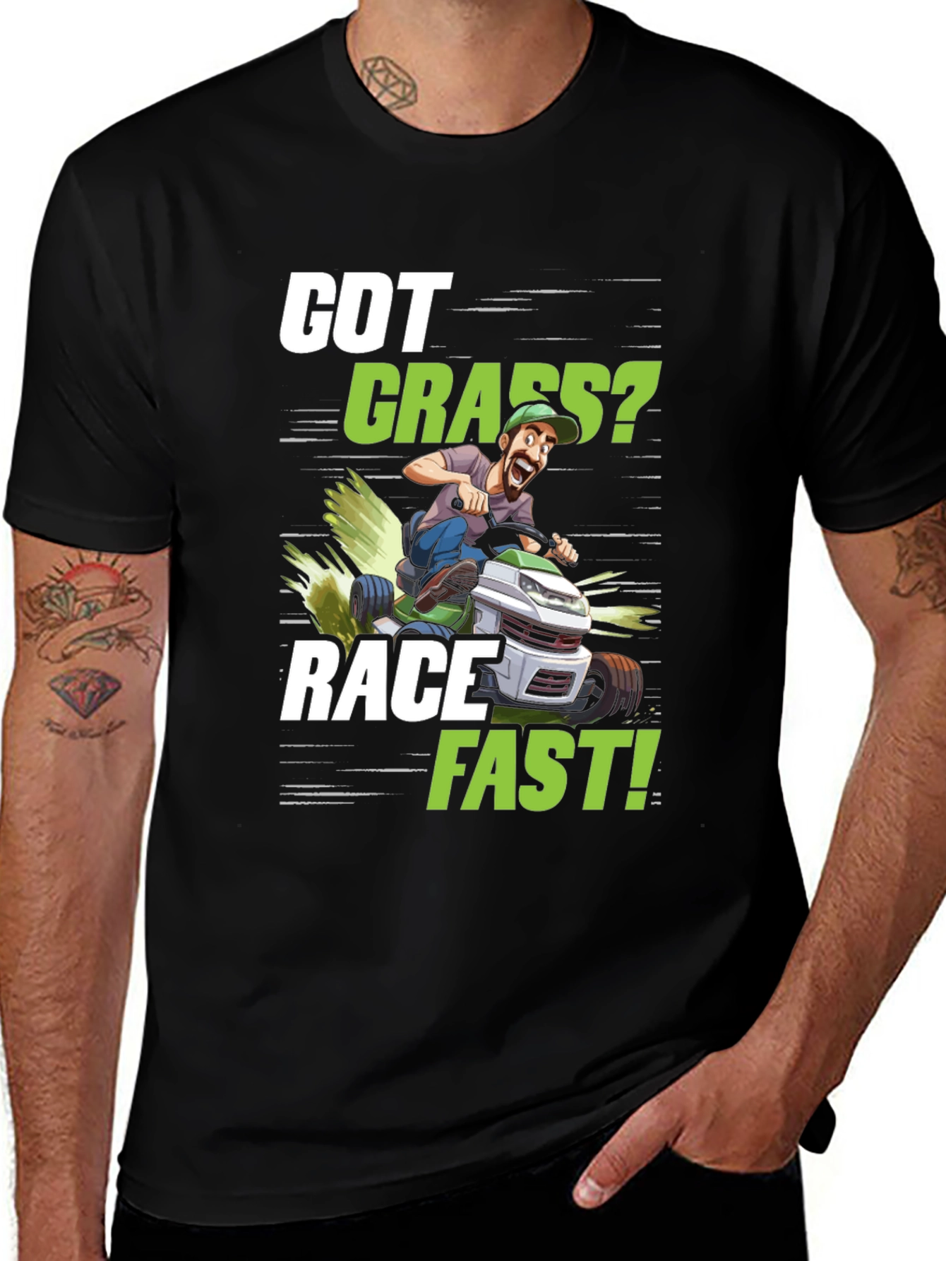 Got Grass? Funny Lawn Mower Racing T-Shirt