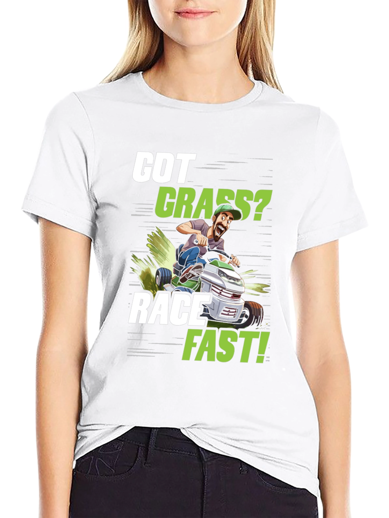 Got Grass? Funny Lawn Mower Racing T-Shirt
