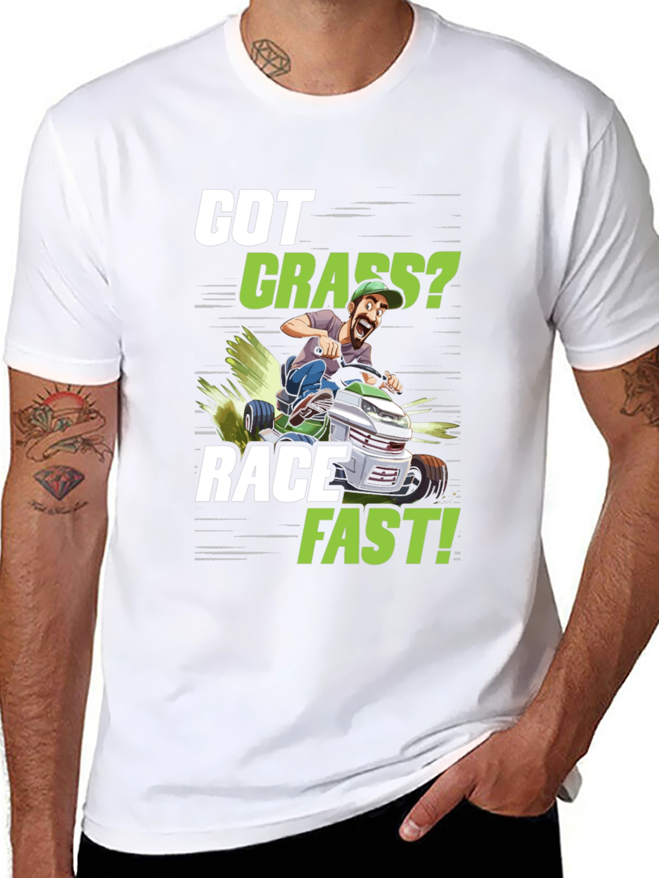 Got Grass? Funny Lawn Mower Racing T-Shirt