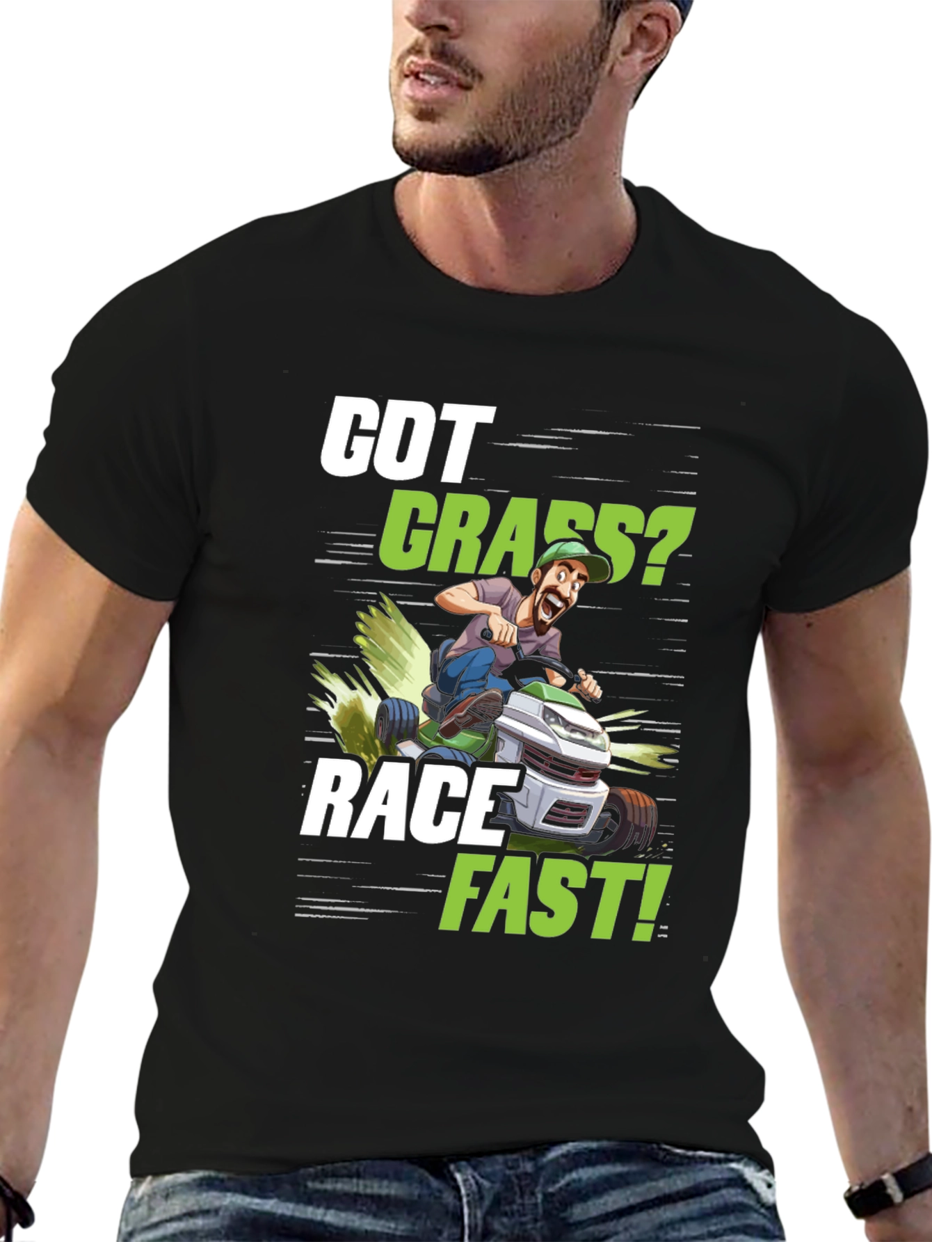 Got Grass? Funny Lawn Mower Racing T-Shirt