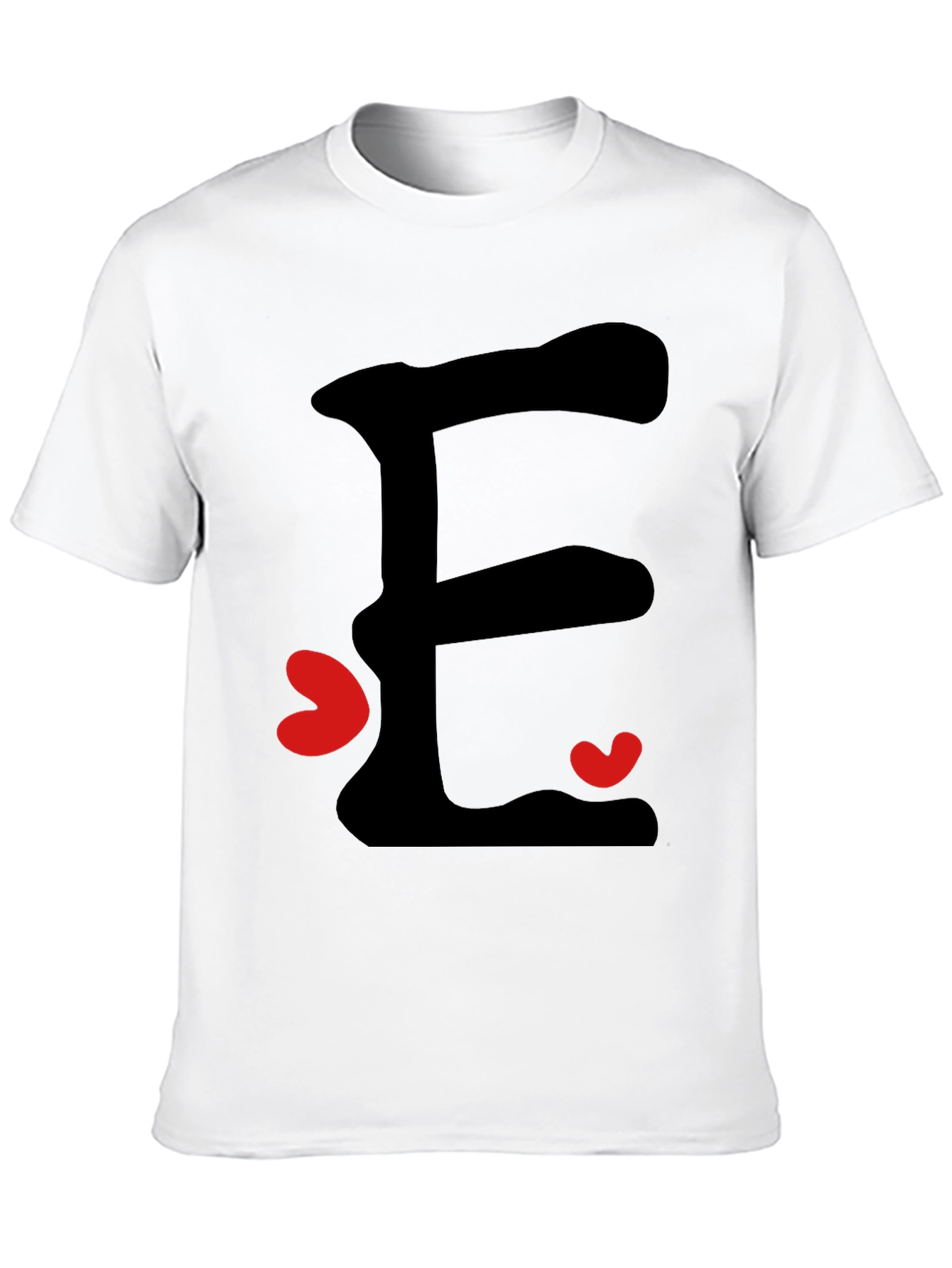 E is for Everyone Black T-Shirt with Hearts