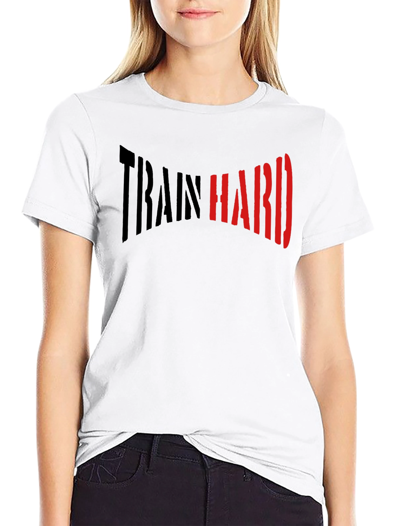 Train Hard Graphic T-Shirt - Motivational Workout Tee
