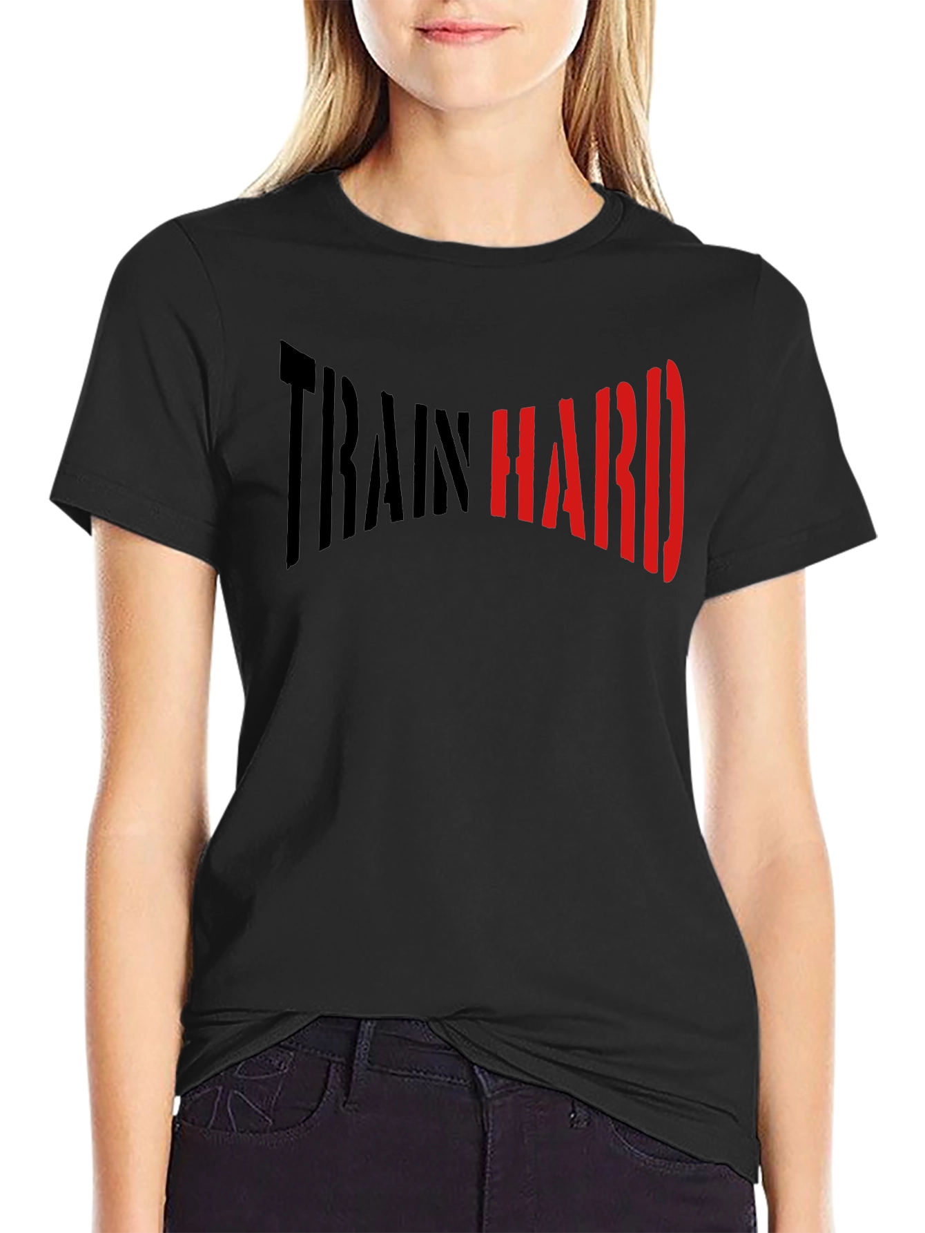 Train Hard Graphic T-Shirt - Motivational Workout Tee
