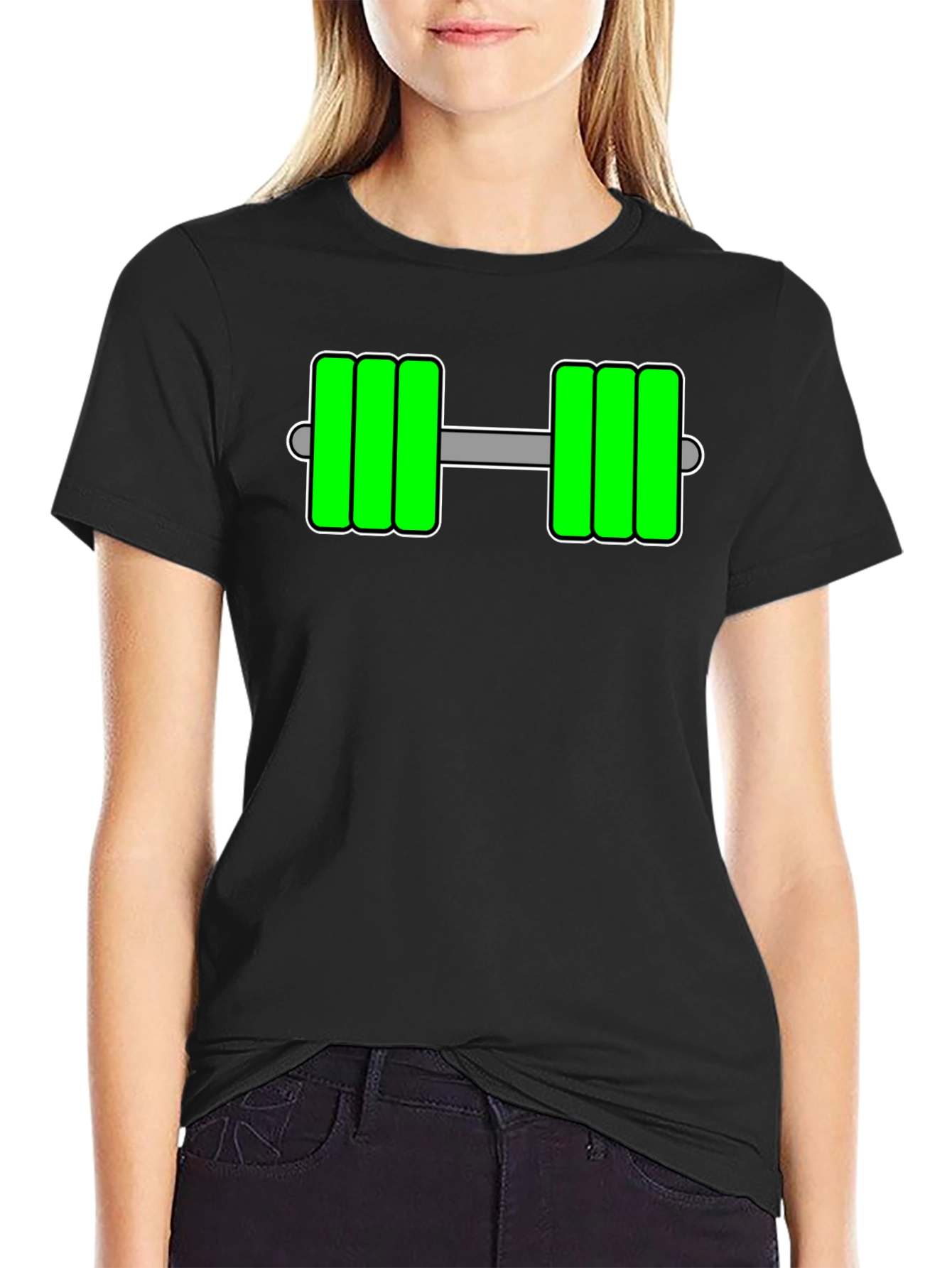 Green Dumbbell Graphic T-Shirt - Fitness Apparel