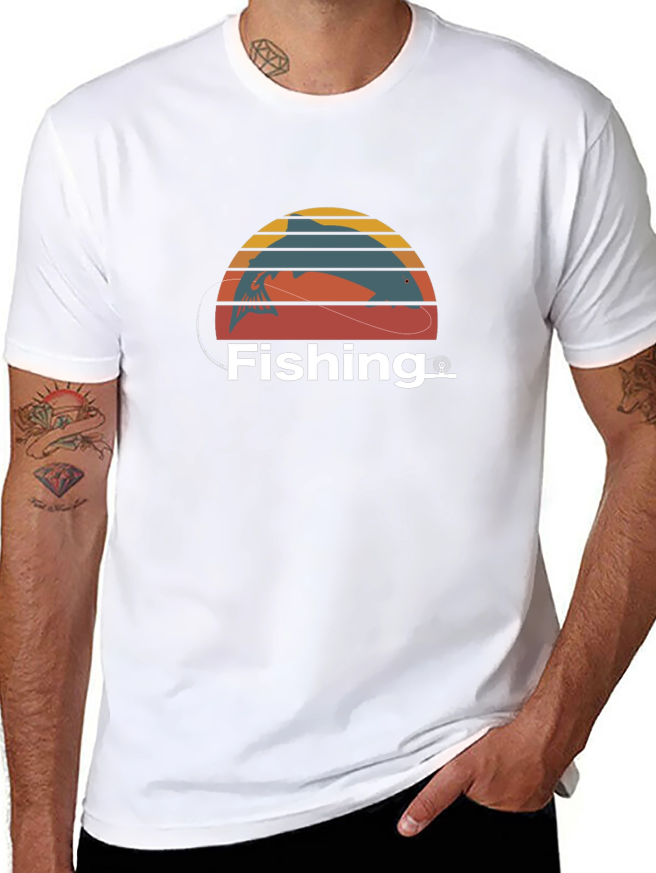 Fishing T-Shirt Fisherman Gift Retro Style Tee