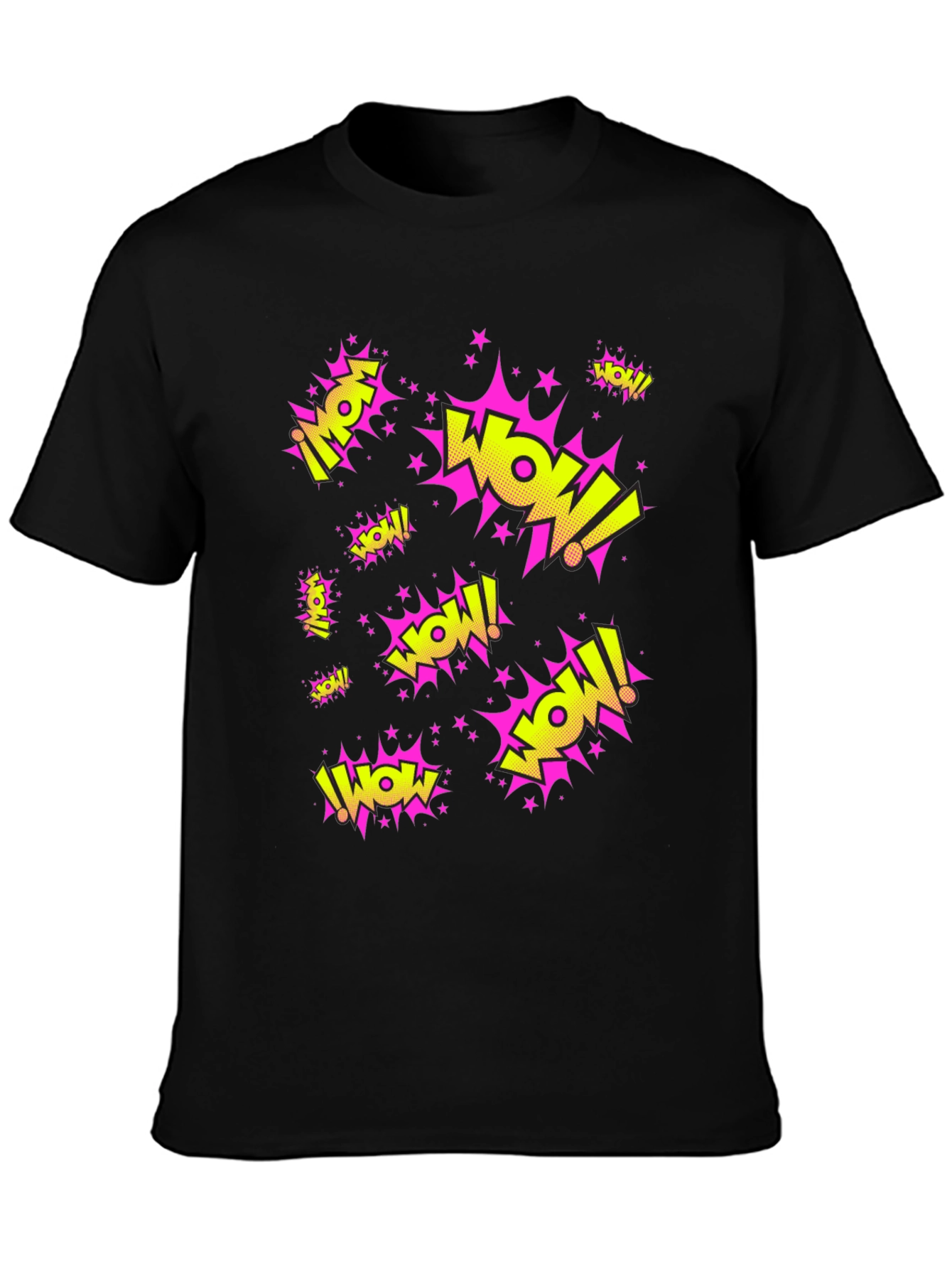 WOW! Graphic Print Black T-Shirt