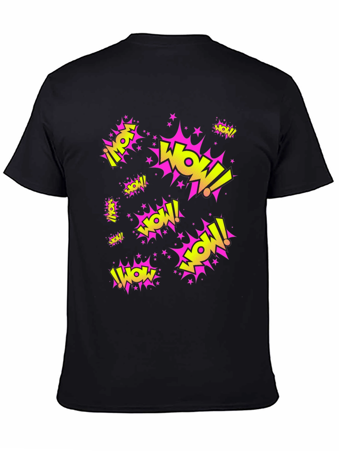 WOW! Graphic Print Black T-Shirt