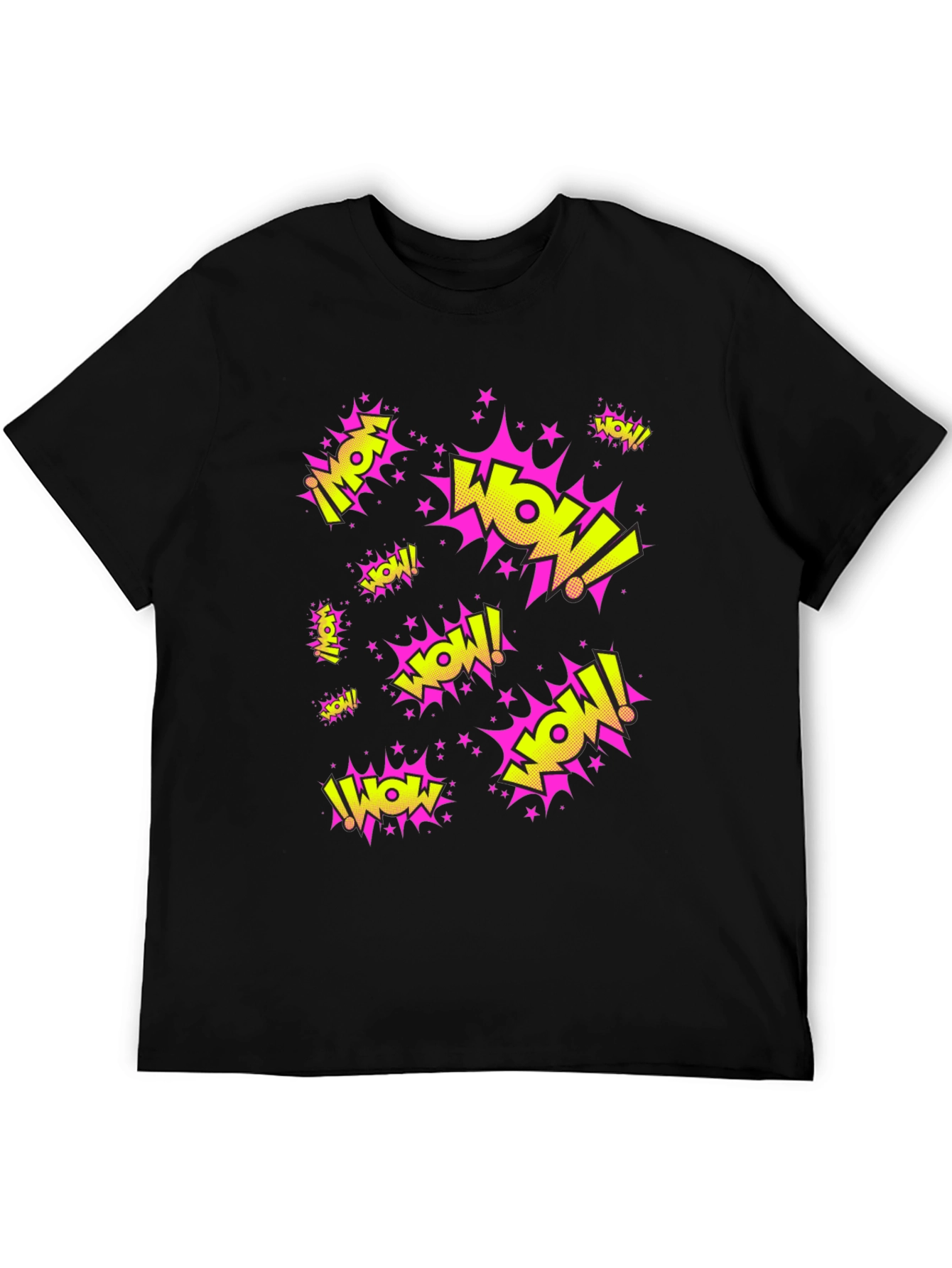 WOW! Graphic Print Black T-Shirt
