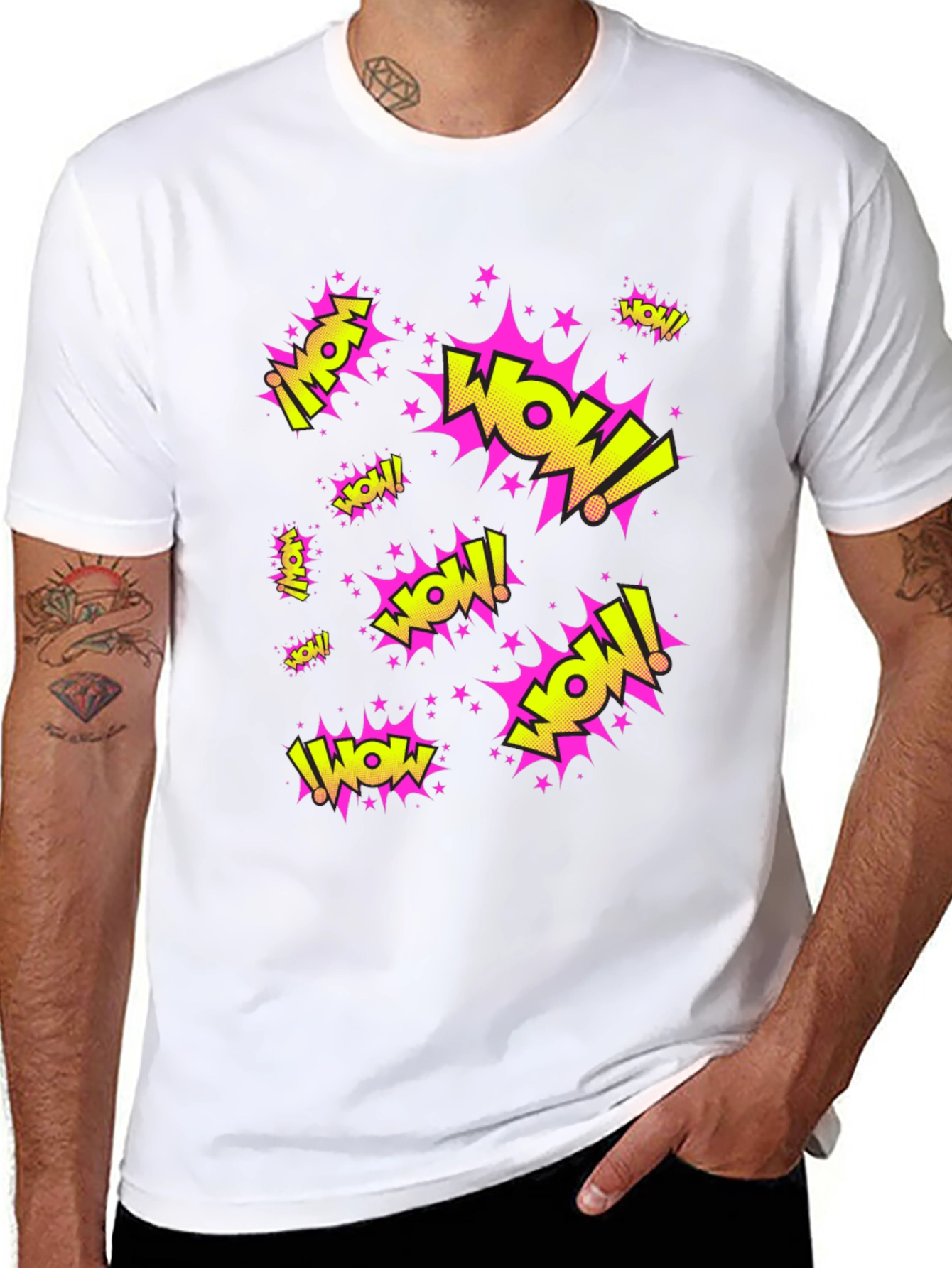 WOW! Graphic Print Black T-Shirt