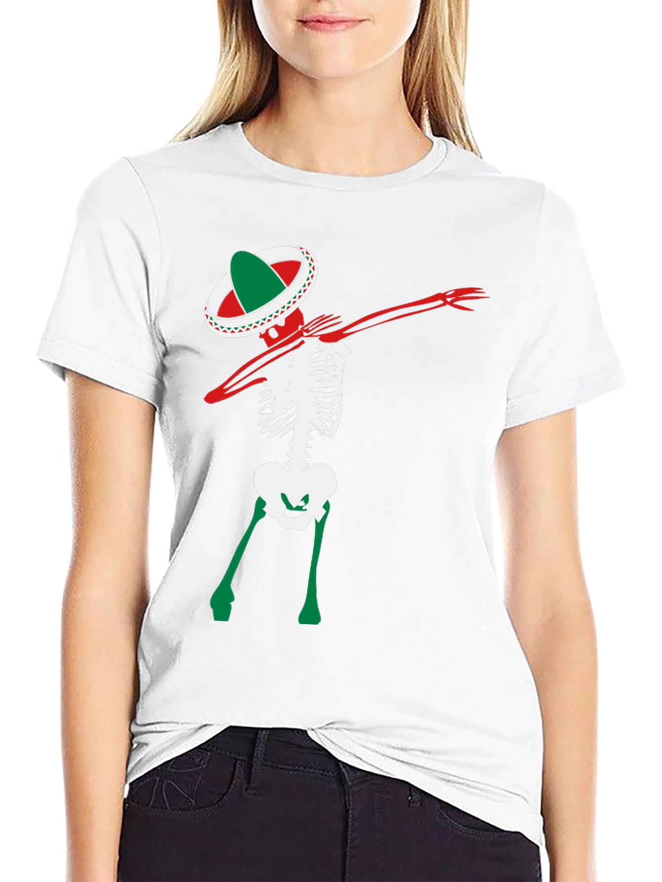 Dabbing Skeleton Sombrero Tee - Fiesta Time!