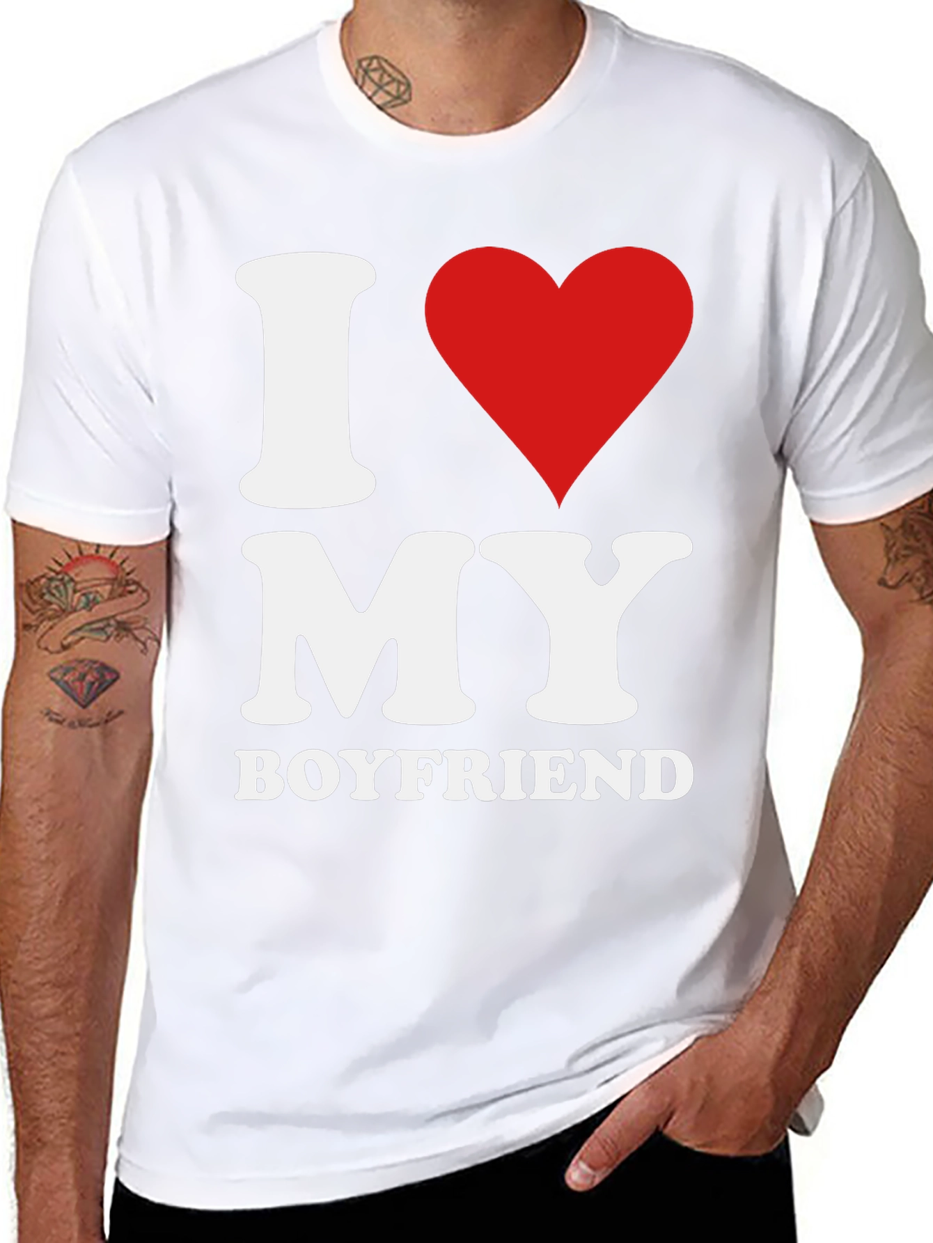 I Love My Boyfriend Black T-Shirt