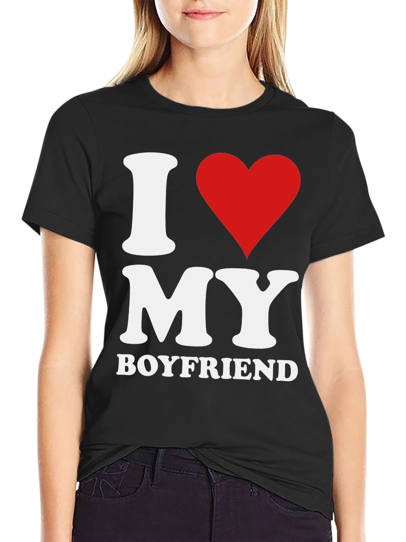 I Love My Boyfriend Black T-Shirt