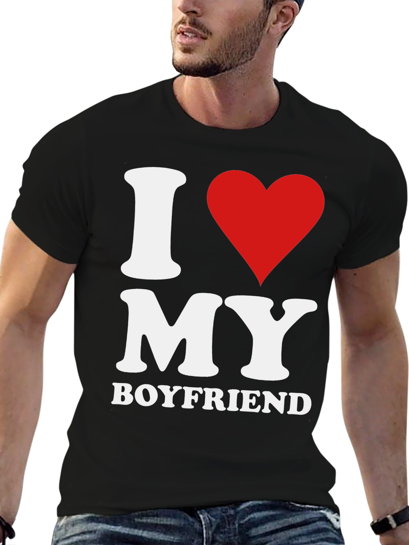 I Love My Boyfriend Black T-Shirt