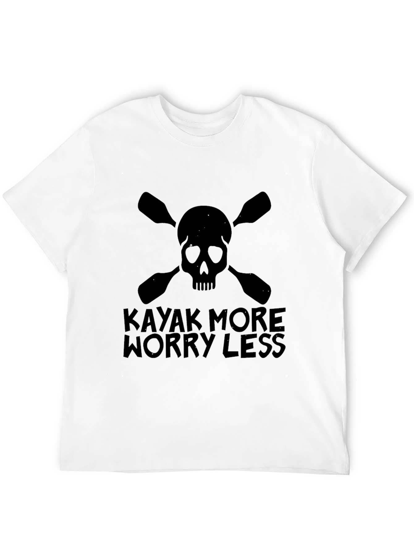 Kayak More Worry Less Black Graphic T-Shirt