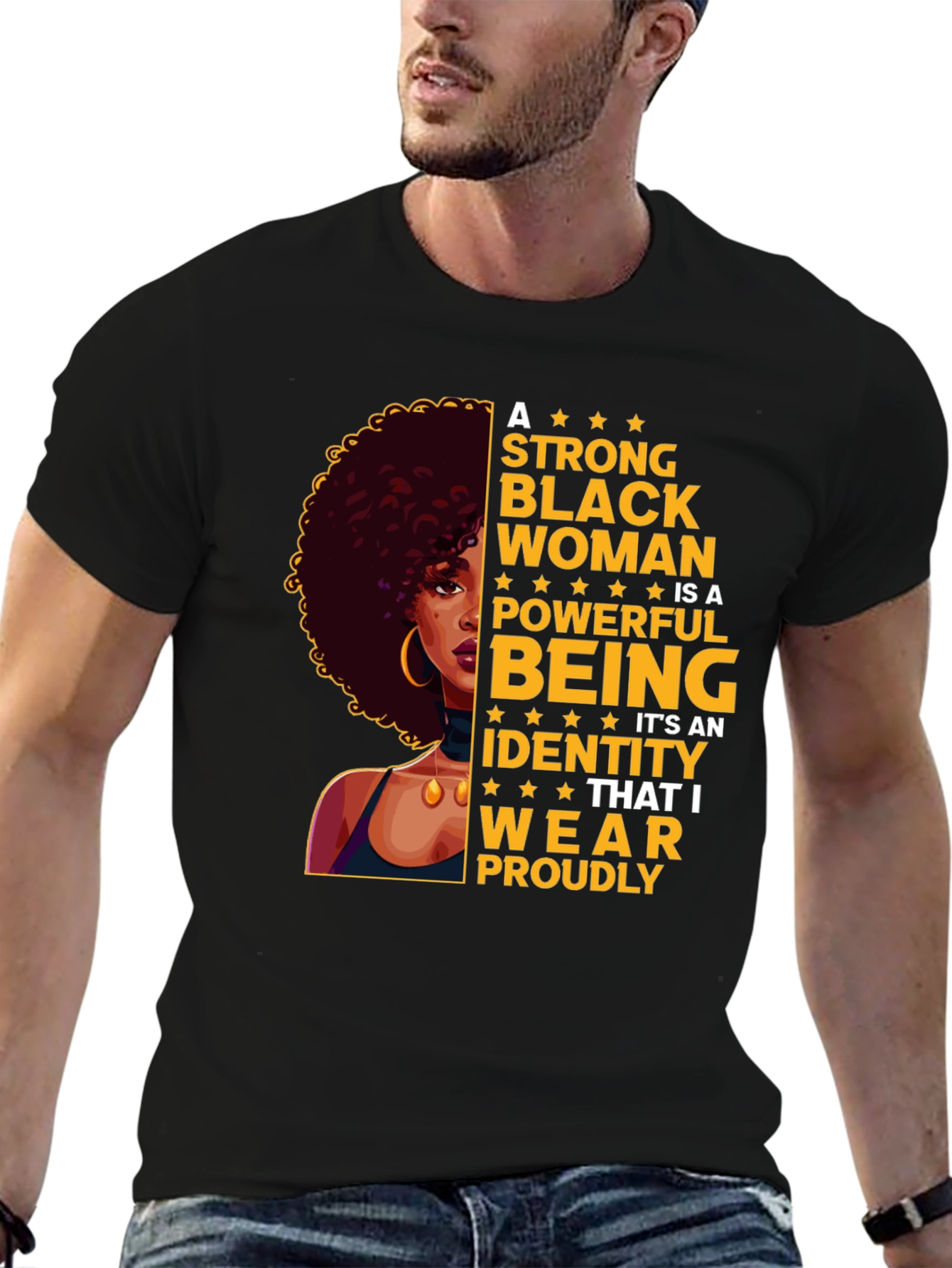 Empowered Black Woman Graphic Tee - Strong Identity
