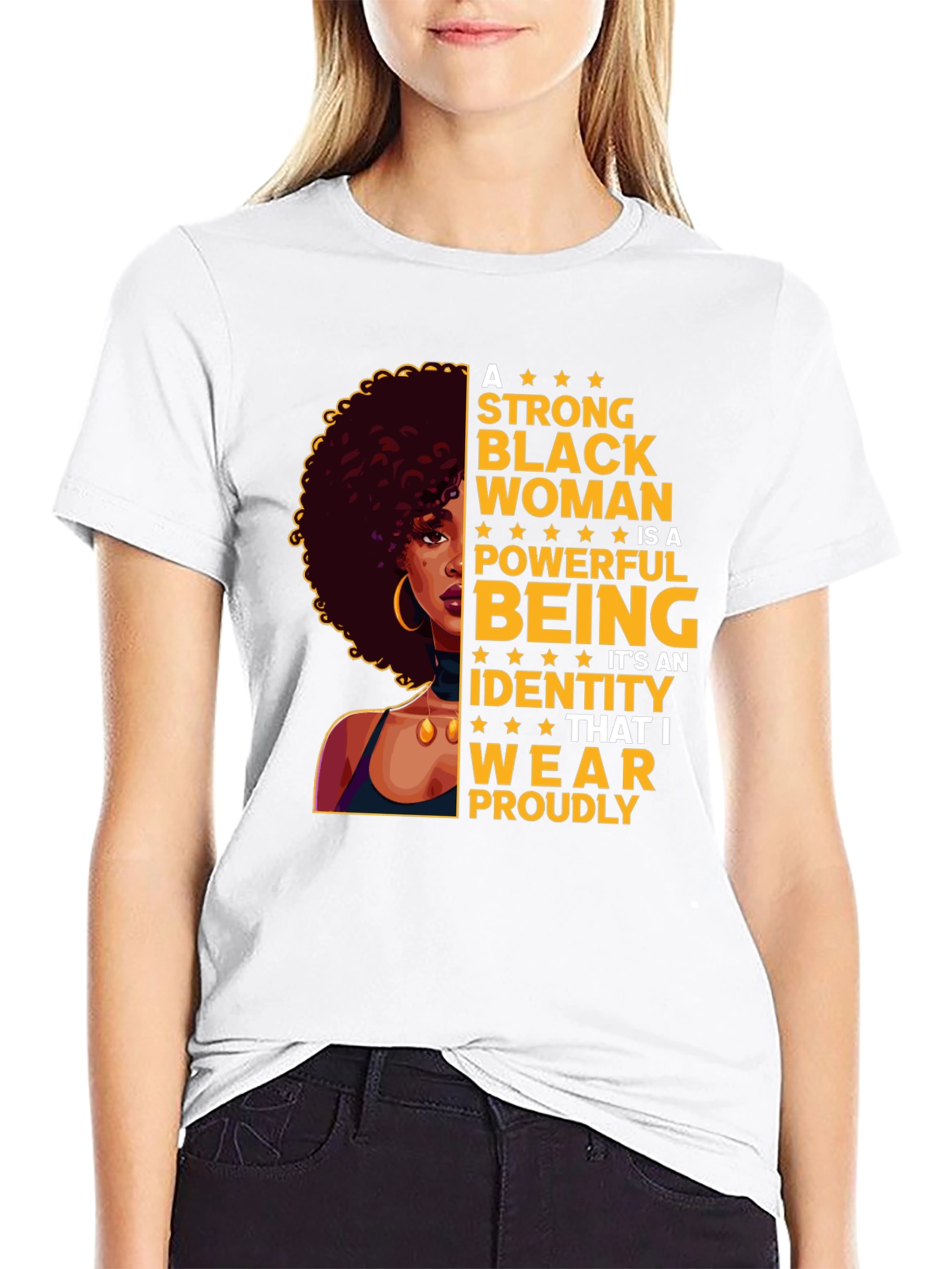 Empowered Black Woman Graphic Tee - Strong Identity