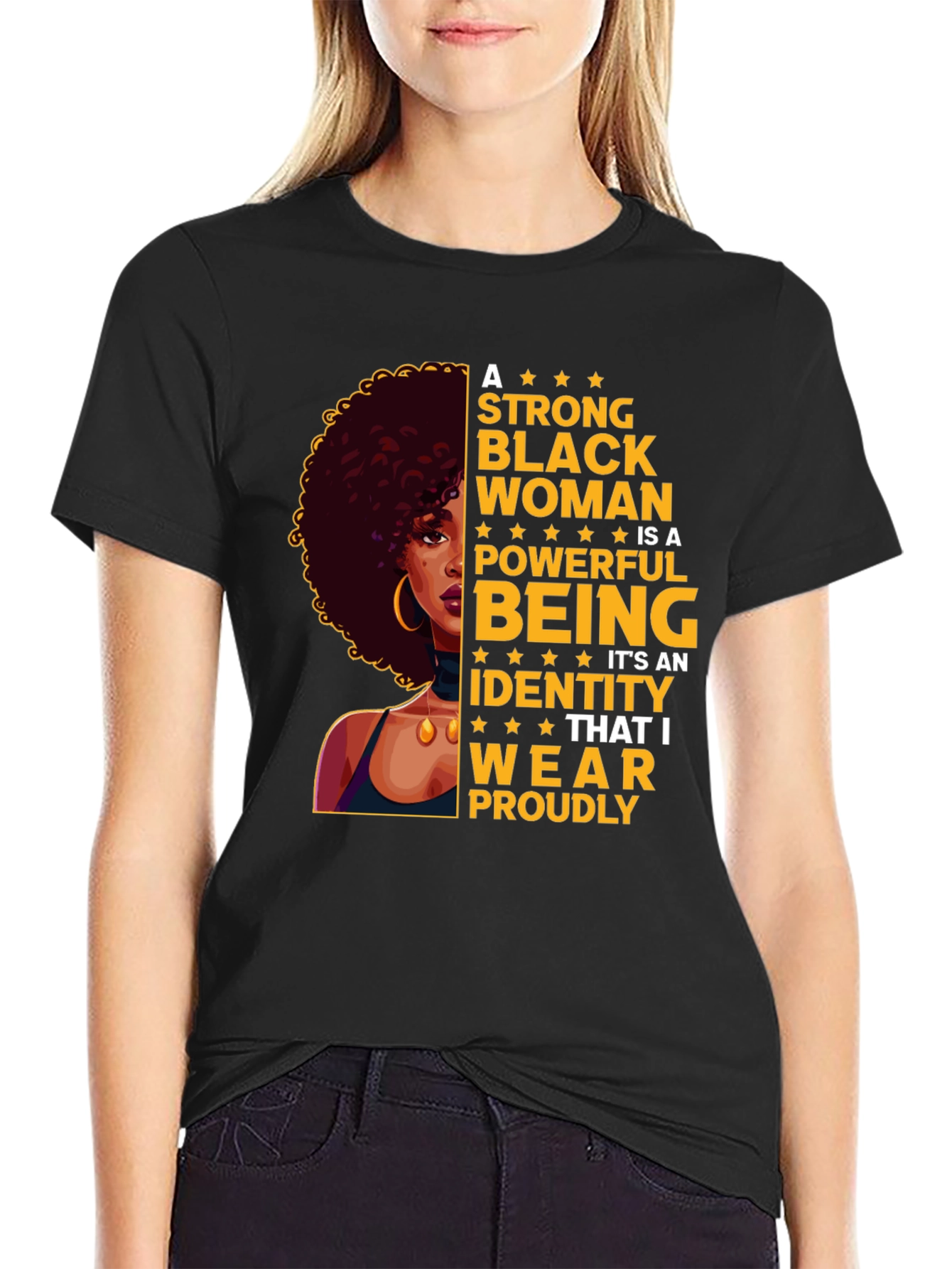 Empowered Black Woman Graphic Tee - Strong Identity