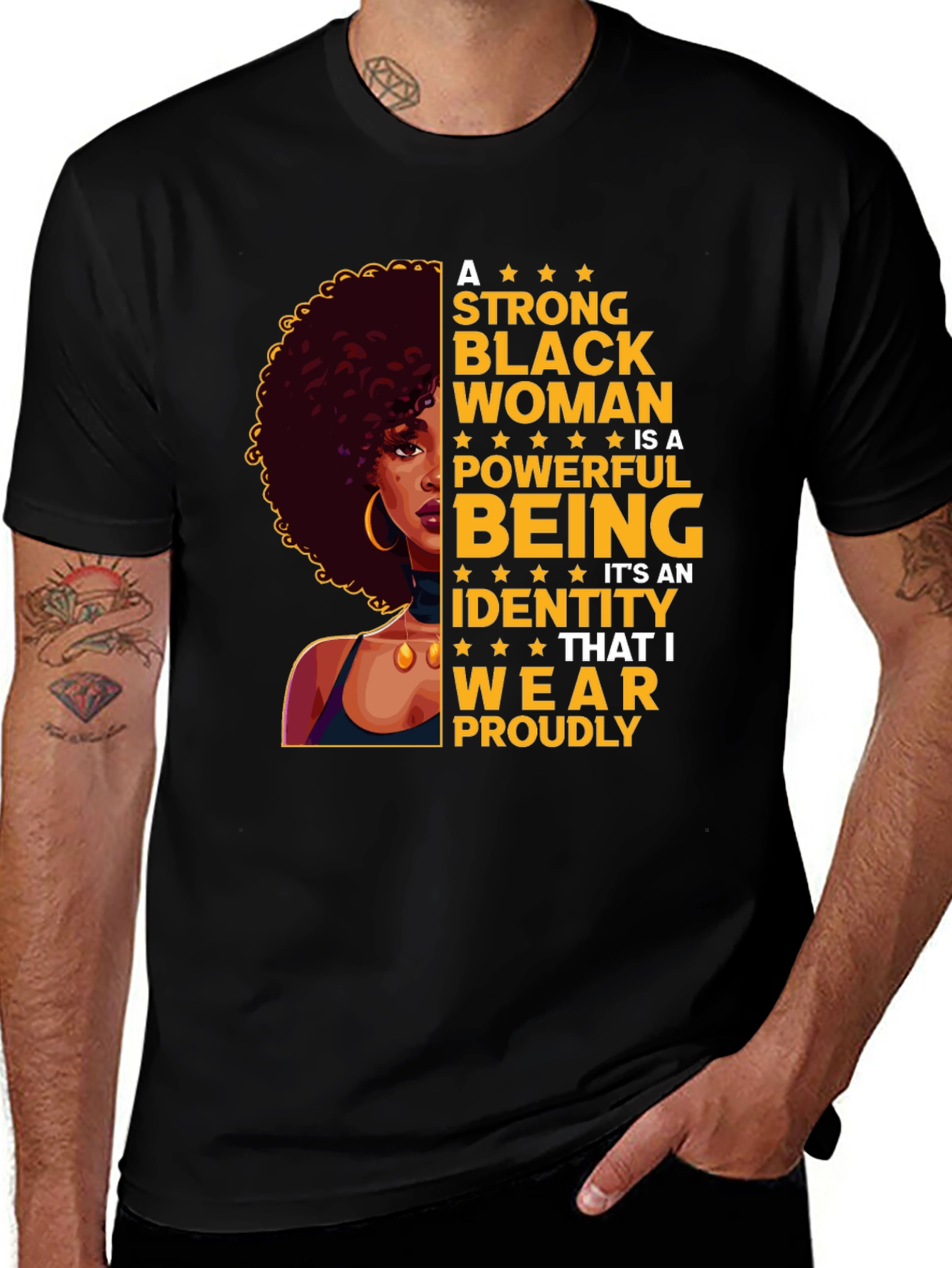 Empowered Black Woman Graphic Tee - Strong Identity