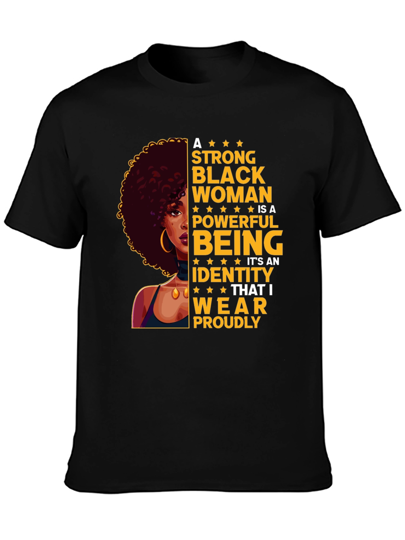 Empowered Black Woman Graphic Tee - Strong Identity