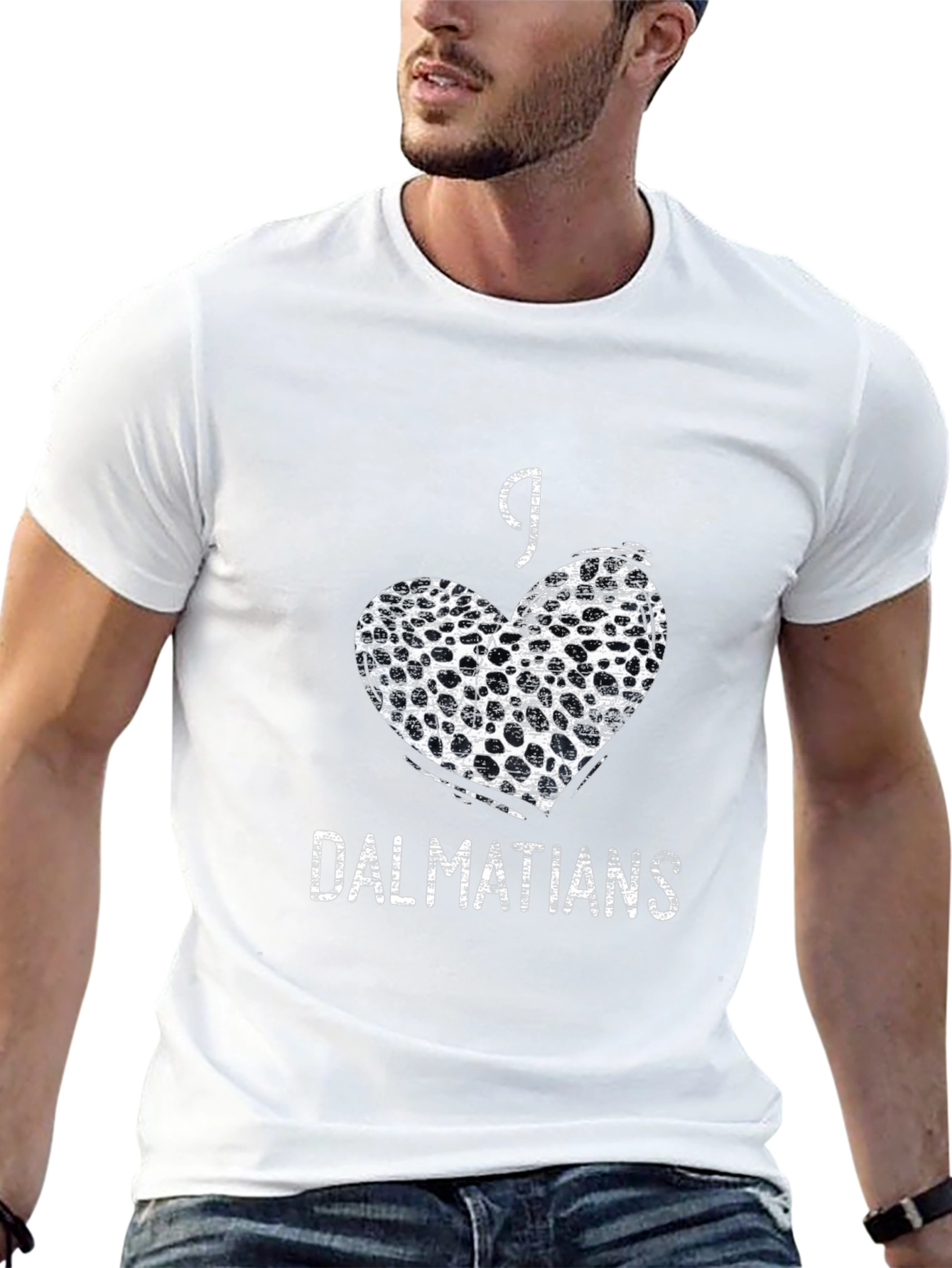 I Heart Dalmatians Graphic Tee - Black