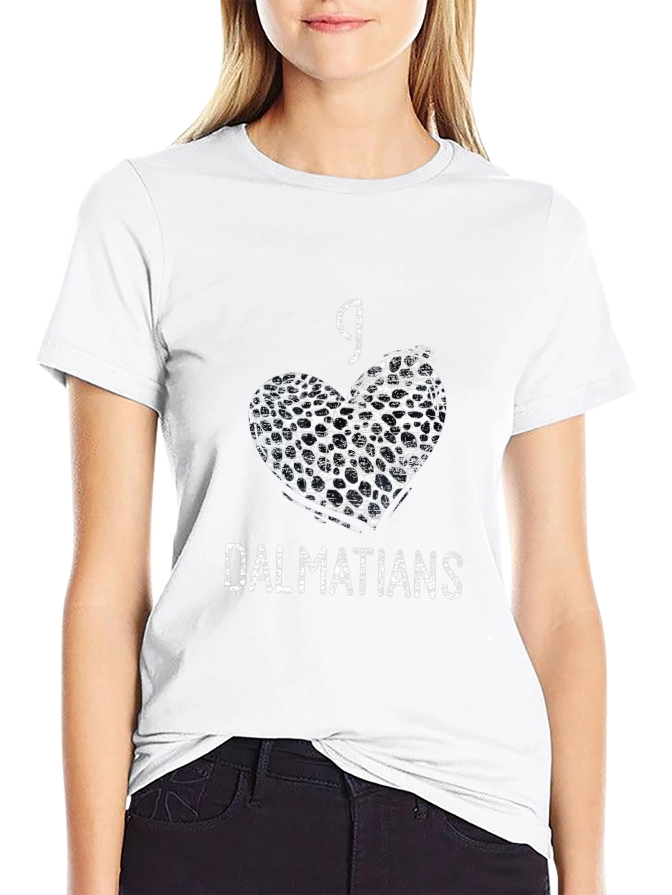 I Heart Dalmatians Graphic Tee - Black