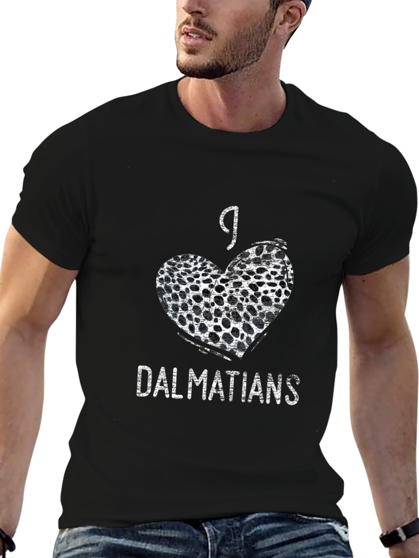 I Heart Dalmatians Graphic Tee - Black