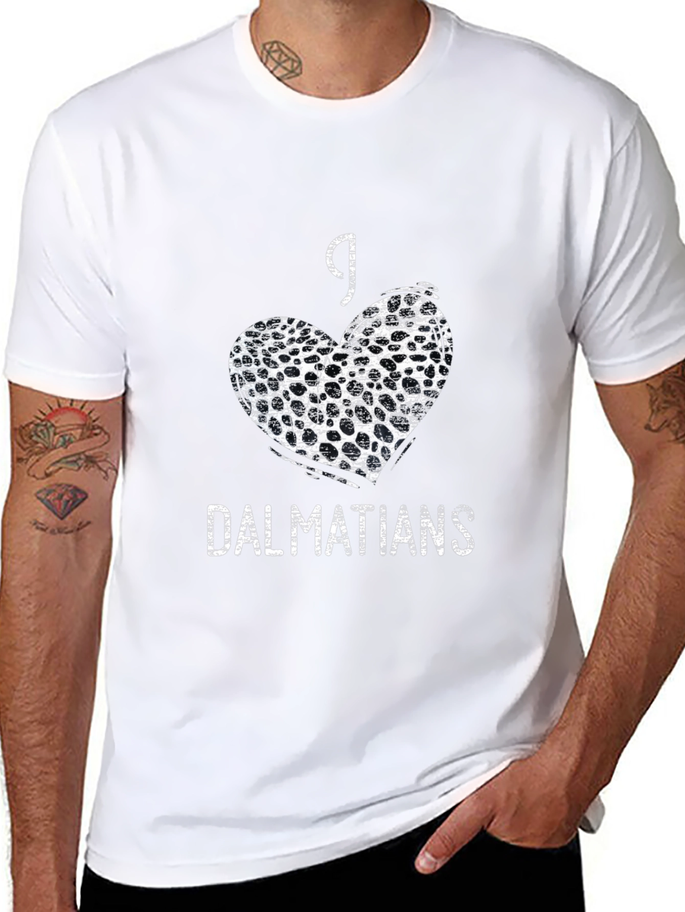 I Heart Dalmatians Graphic Tee - Black