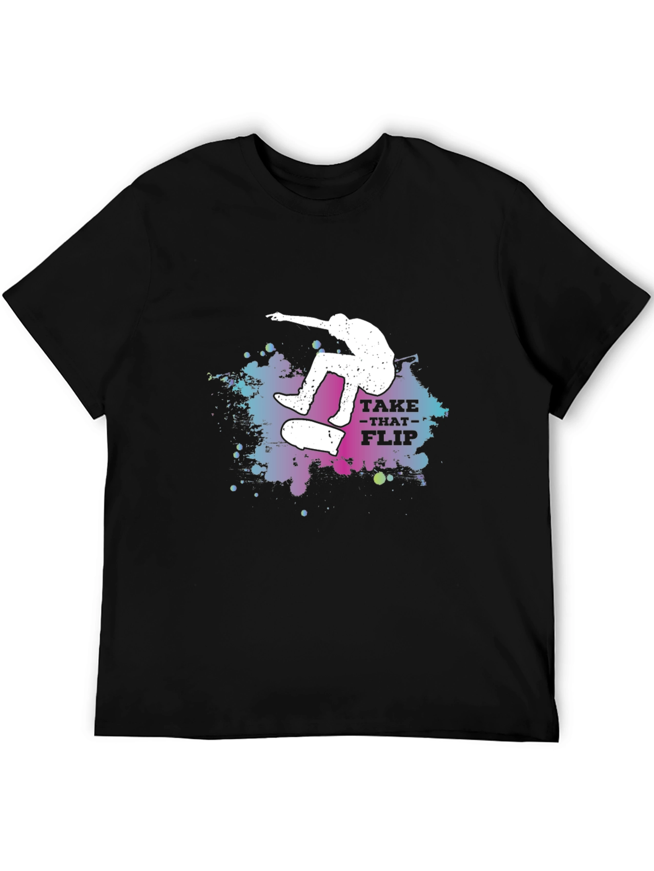 Take That Flip Graphic Tee - Black Skateboarder T-Shirt