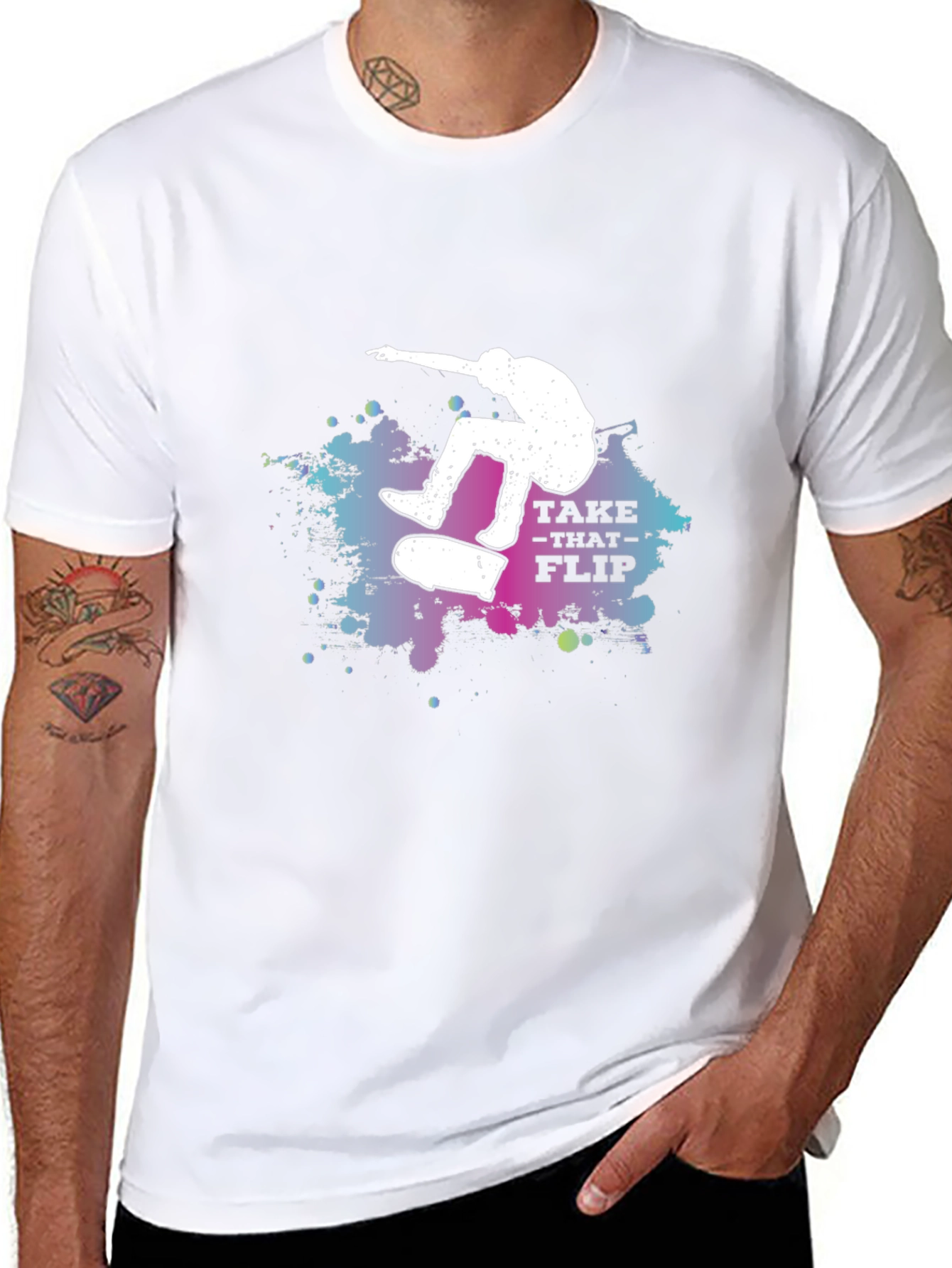 Take That Flip Graphic Tee - Black Skateboarder T-Shirt