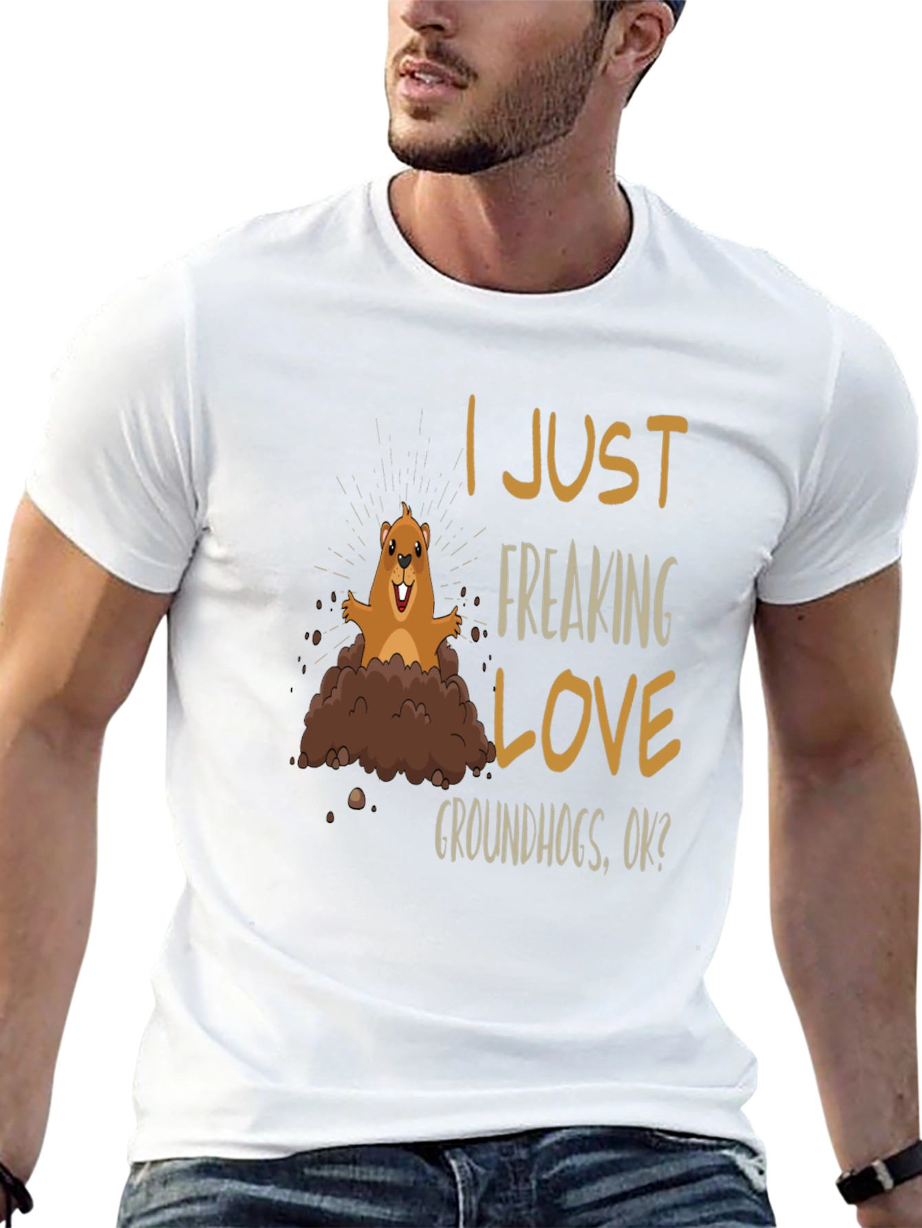 I Love Groundhogs T-Shirt - Unisex Black Tee
