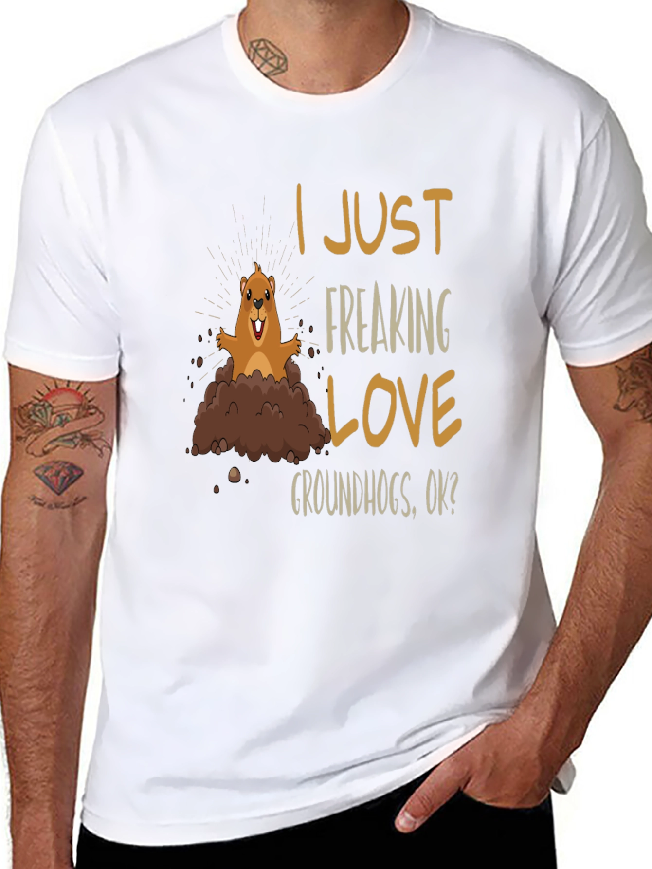 I Love Groundhogs T-Shirt - Unisex Black Tee