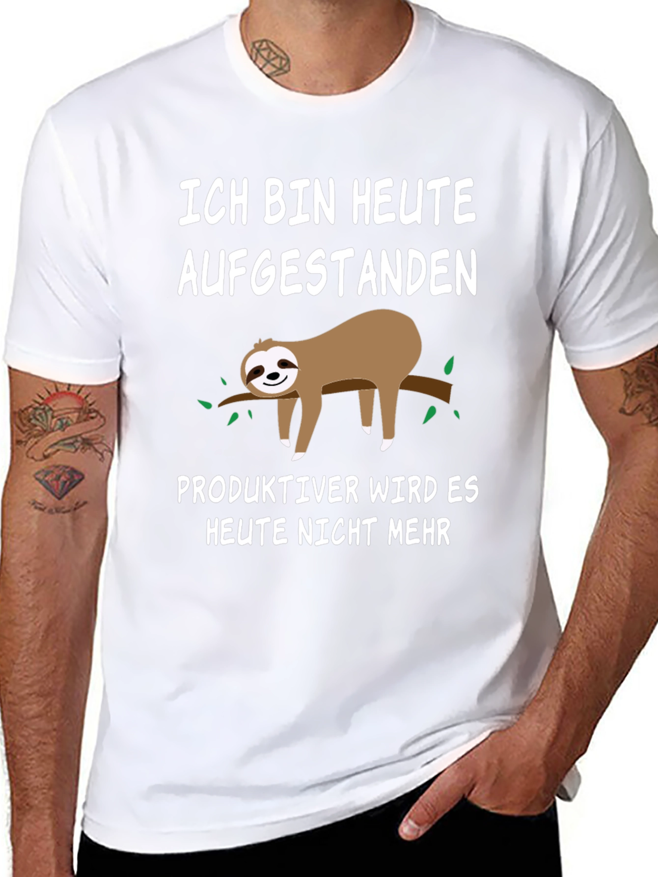 Funny Sloth T-Shirt - Ich Bin Heute Aufgestanden