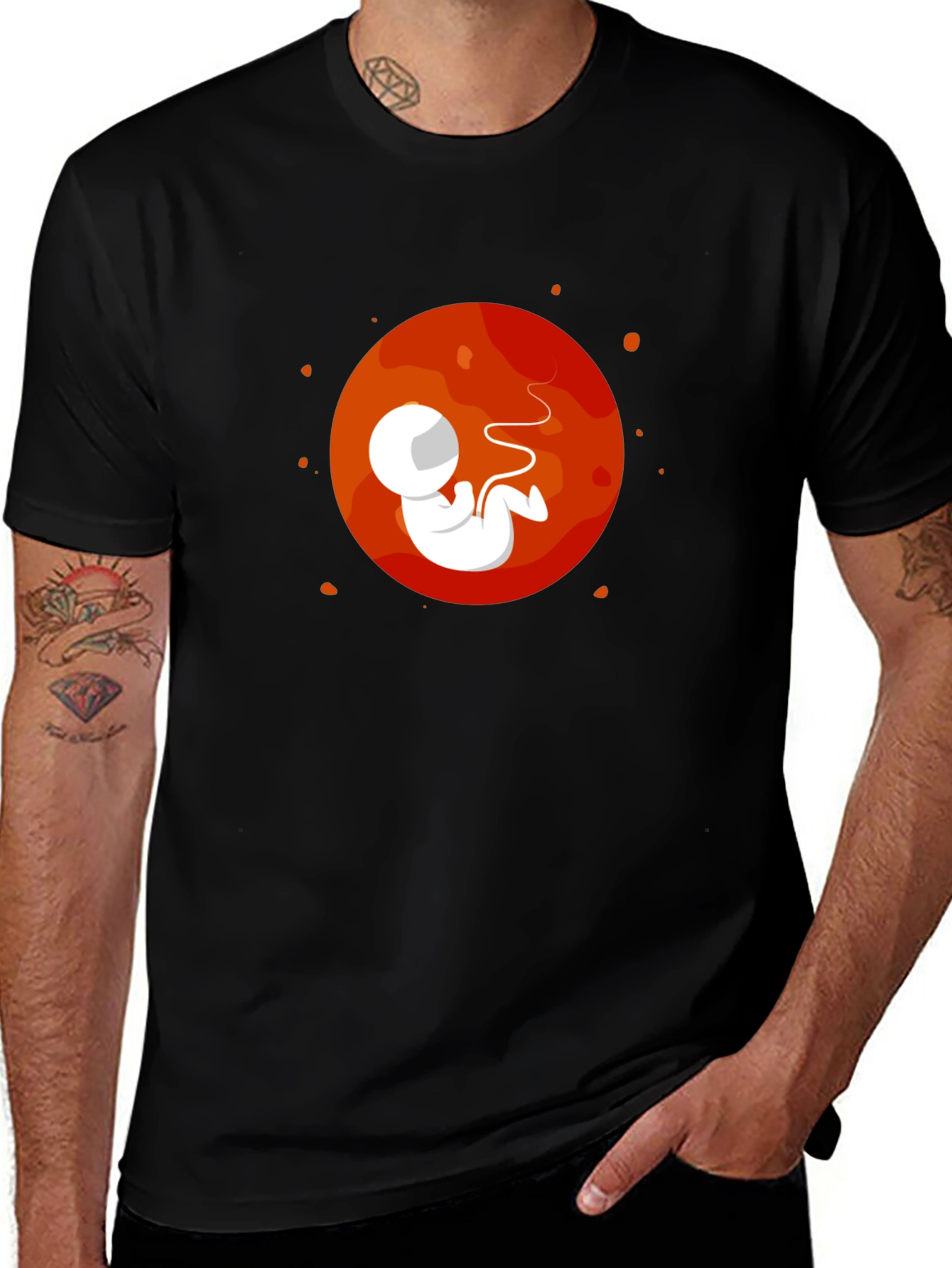 Astronaut Fetus Graphic Tee - Black
