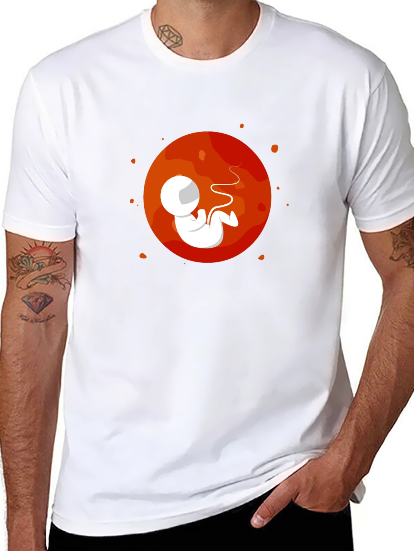 Astronaut Fetus Graphic Tee - Black