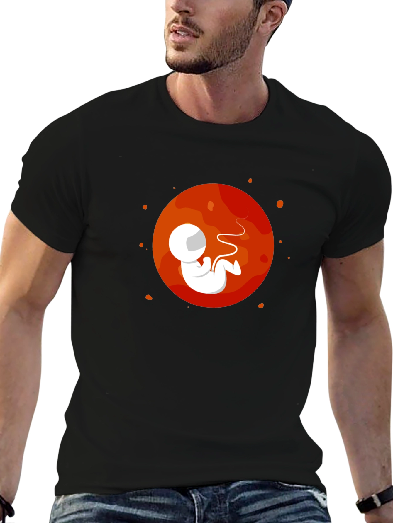 Astronaut Fetus Graphic Tee - Black