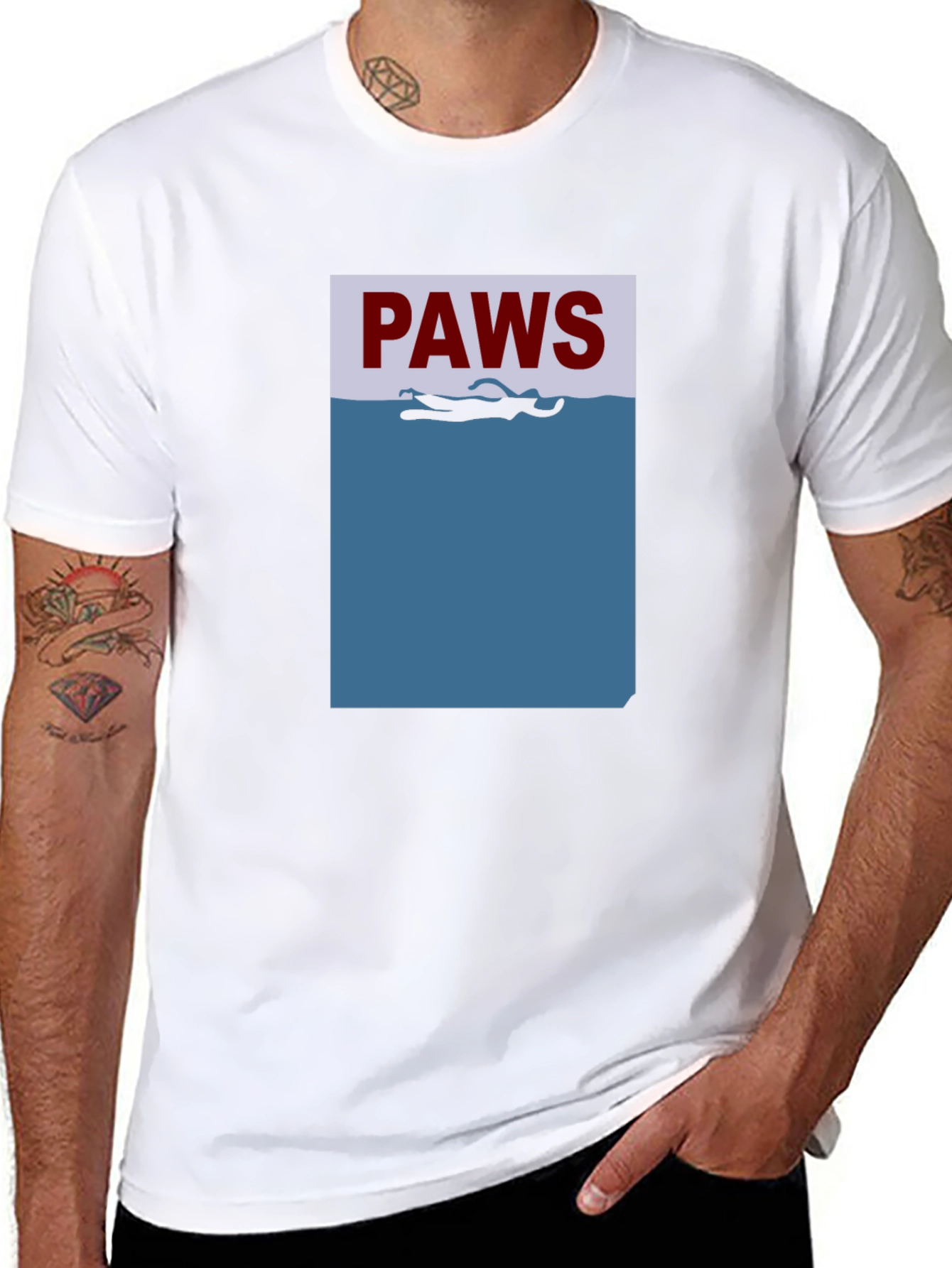 PAWS Jaws Inspired T-Shirt - Novelty Tee