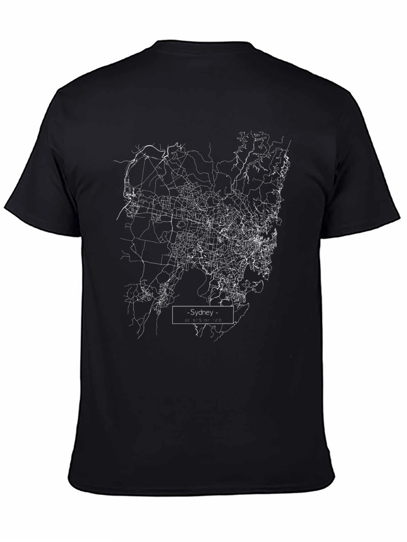 Sydney Map Black T-Shirt