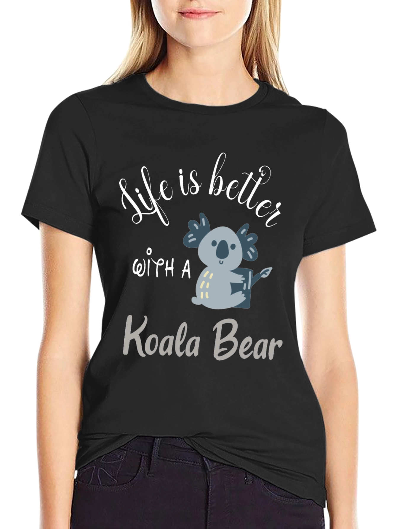 Life Is Better With A Koala Bear Black T-Shirt