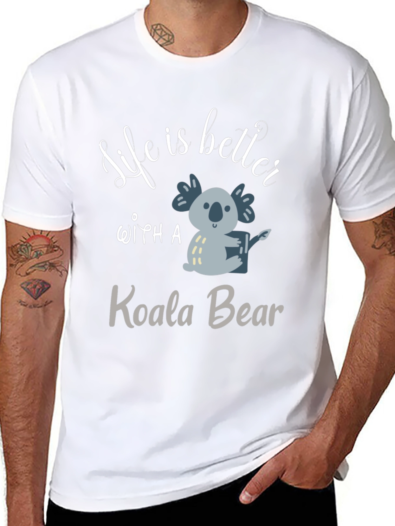 Life Is Better With A Koala Bear Black T-Shirt
