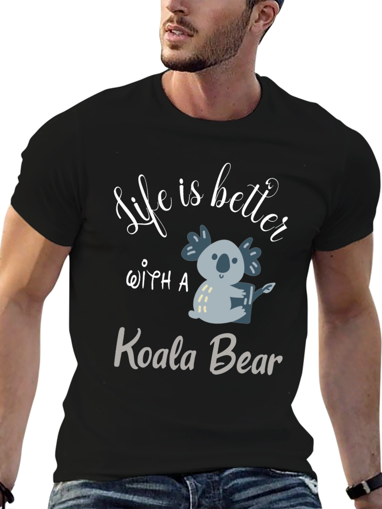 Life Is Better With A Koala Bear Black T-Shirt