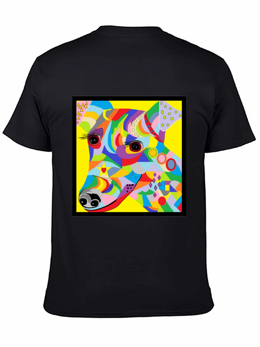 Colorful Dog Graphic Tee - Artistic Pup Print