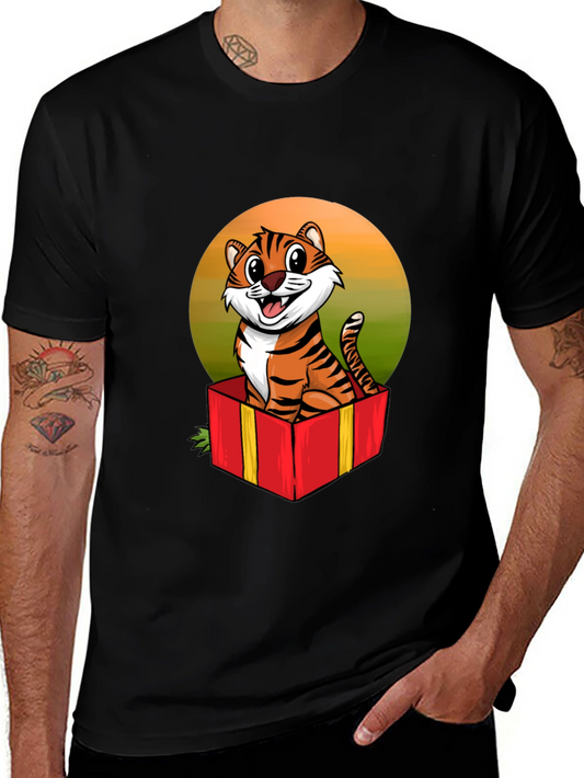 Cute Tiger in a Box Graphic T-Shirt