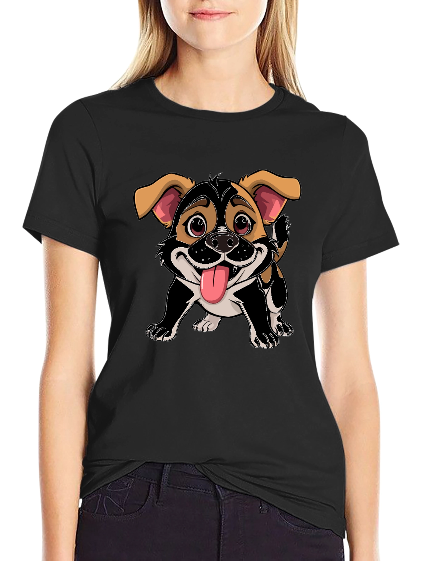 Dog Cartoon Graphic T-Shirt
