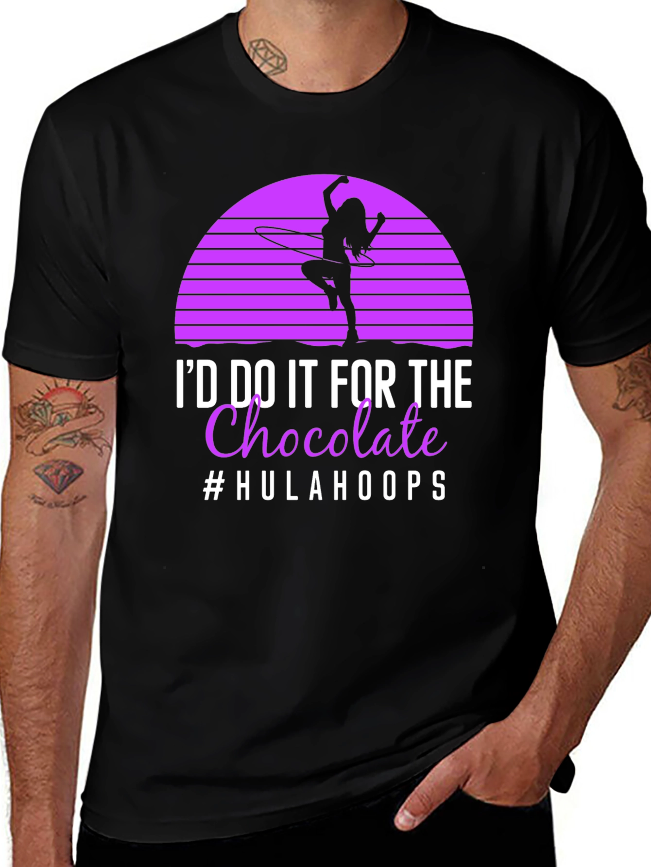 Hula Hoop Chocolate T-Shirt - Novelty Graphic Tee