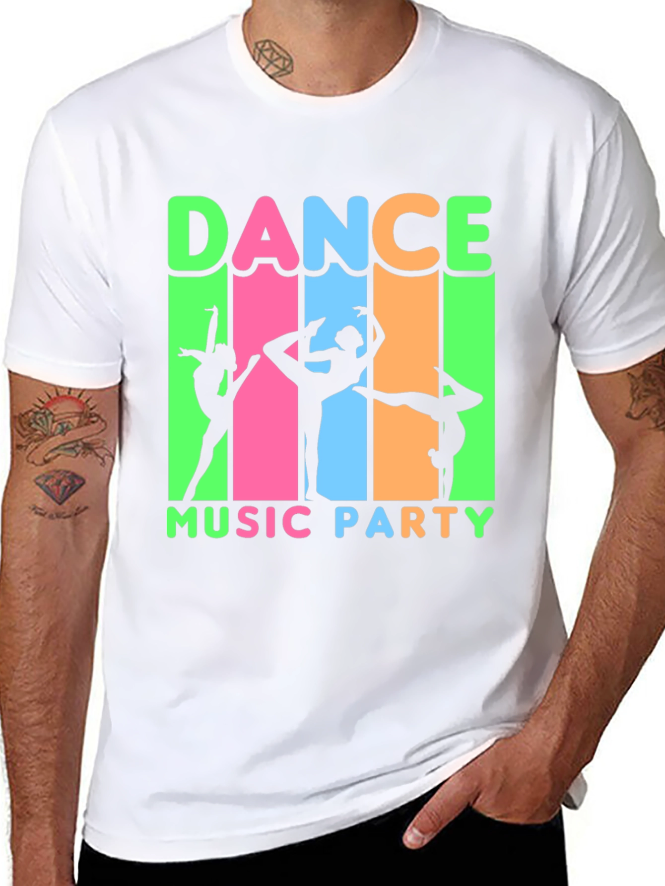 Dance Music Party T-Shirt Black Cotton Tee