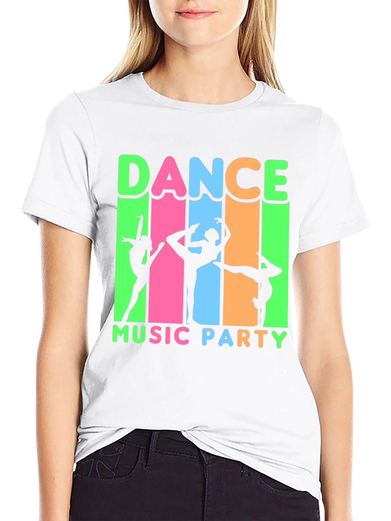 Dance Music Party T-Shirt Black Cotton Tee