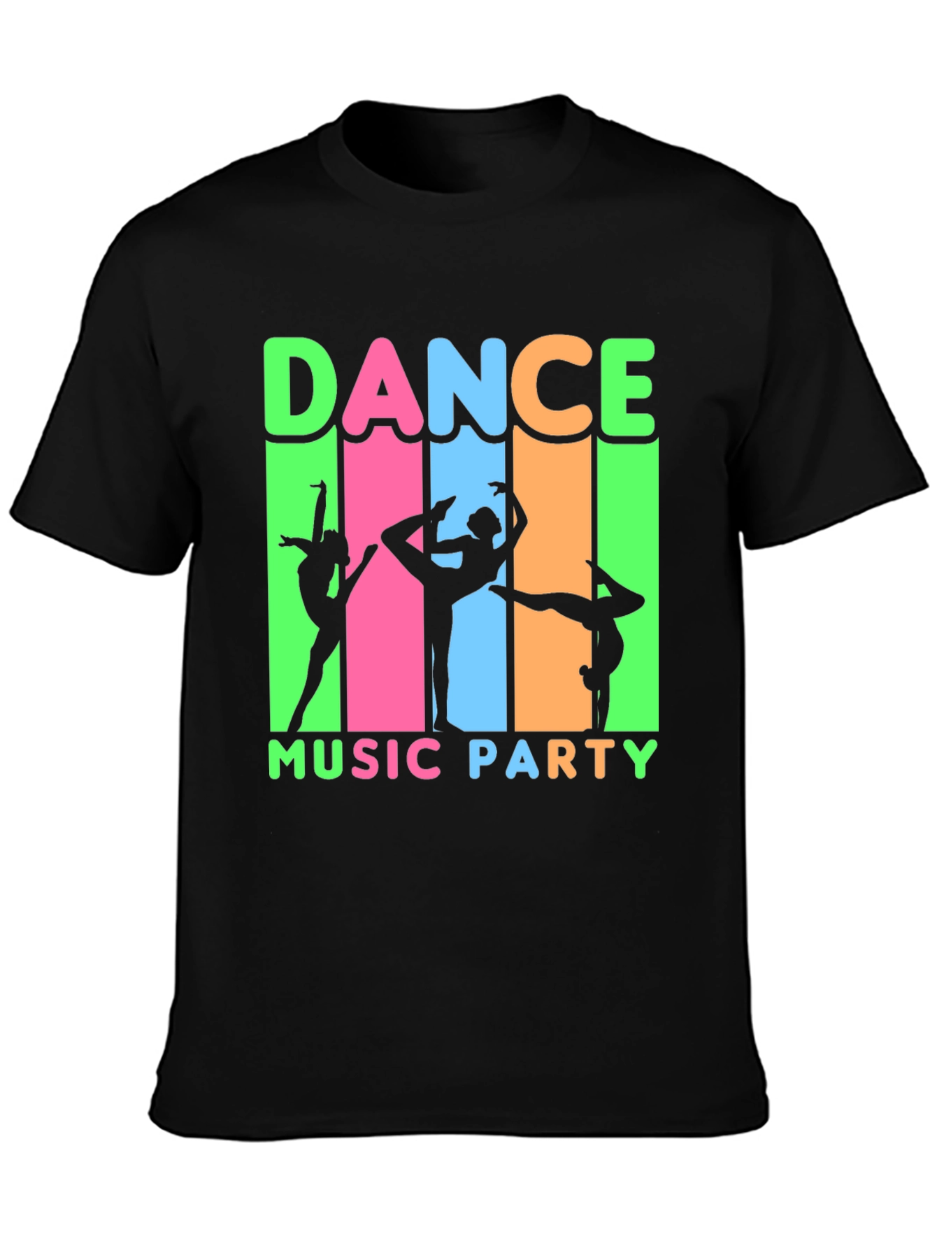 Dance Music Party T-Shirt Black Cotton Tee