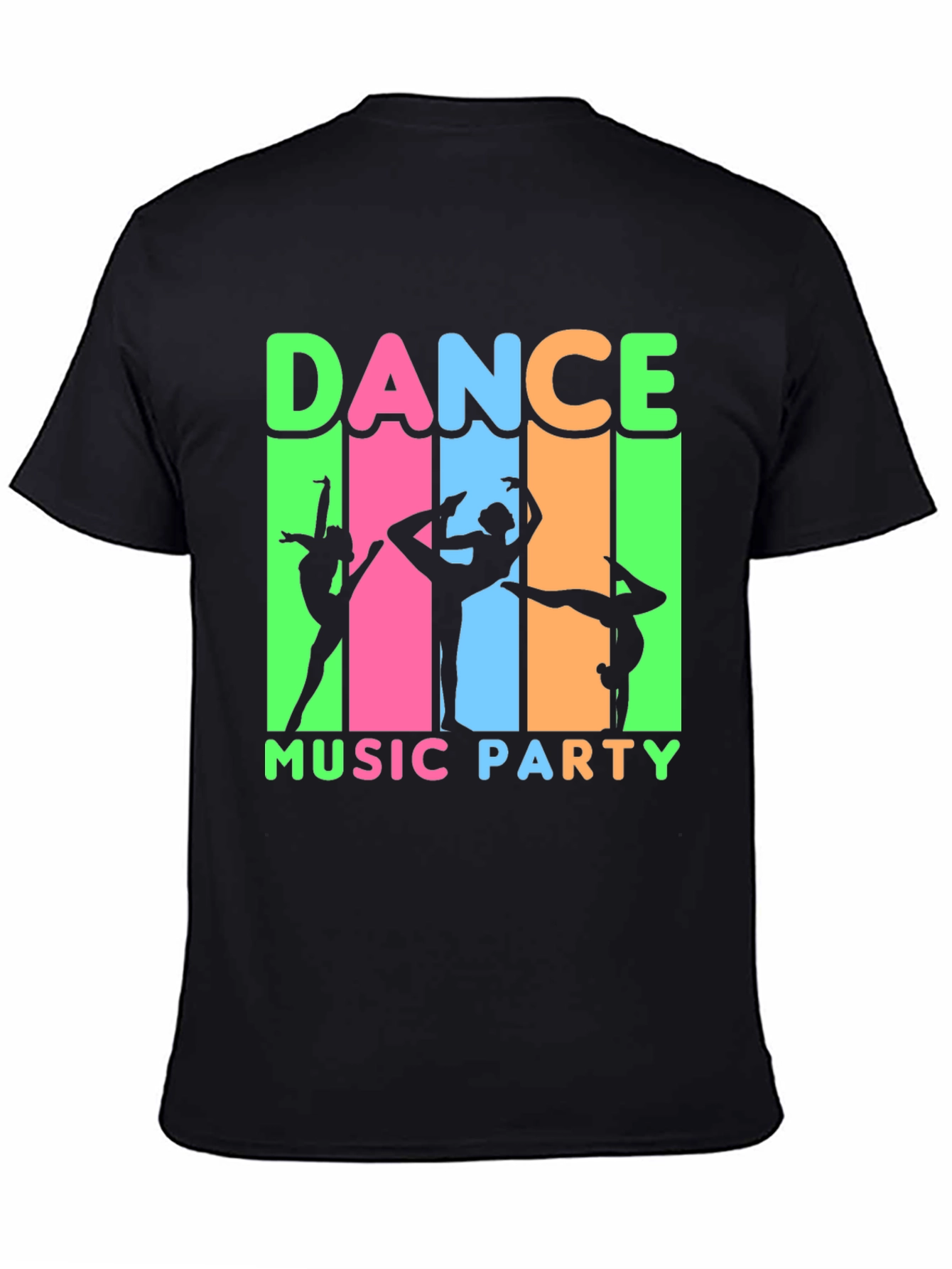 Dance Music Party T-Shirt Black Cotton Tee