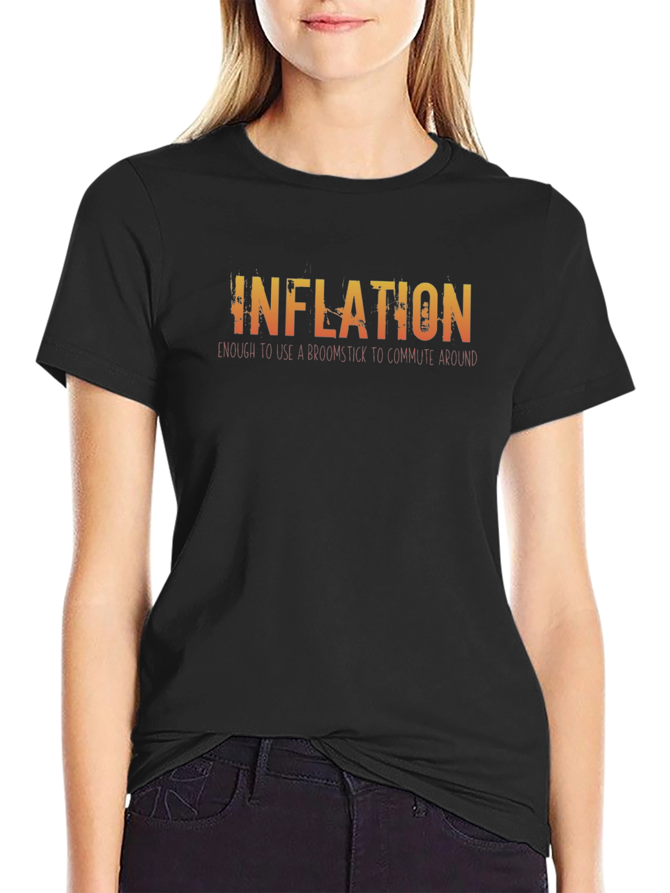 Inflation Broomstick T-Shirt - Funny Slogan Tee