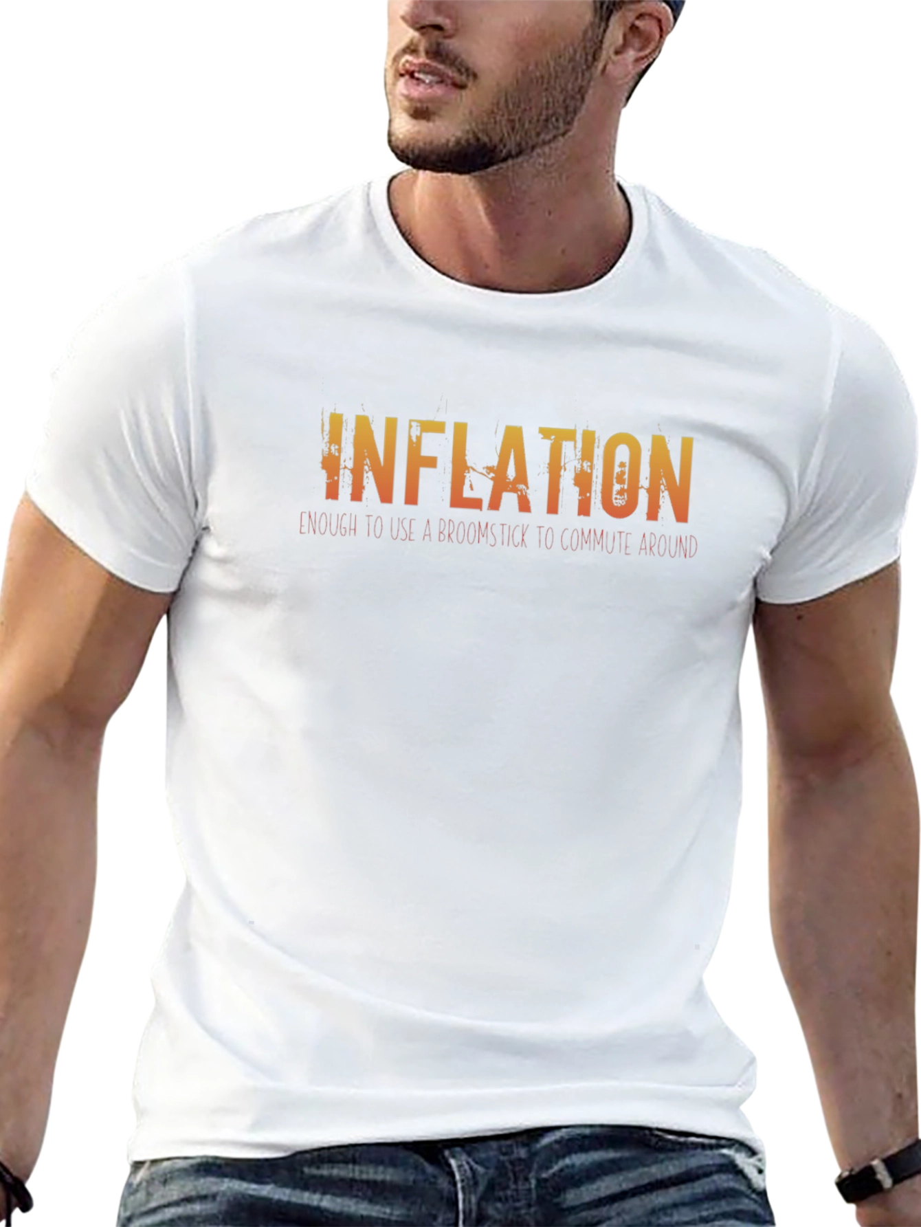 Inflation Broomstick T-Shirt - Funny Slogan Tee
